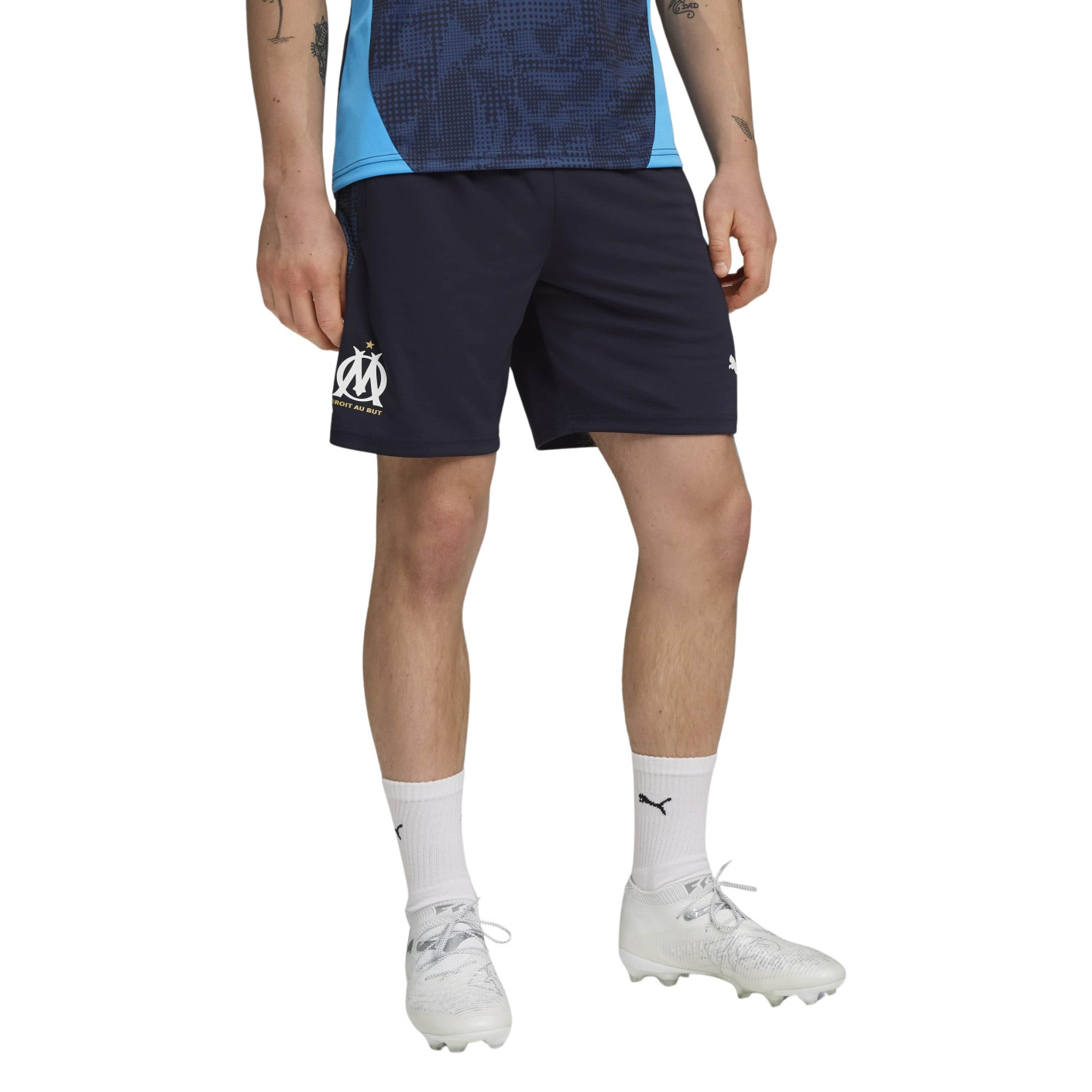 PUMA Olympique Marseille Trainingsbroekje 2025-2026 Donkerblauw Wit