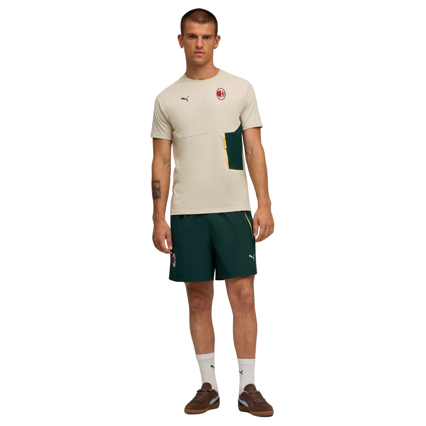 PUMA AC Milan Pumatech Zomerset 2025-2026 Beige Donkergroen