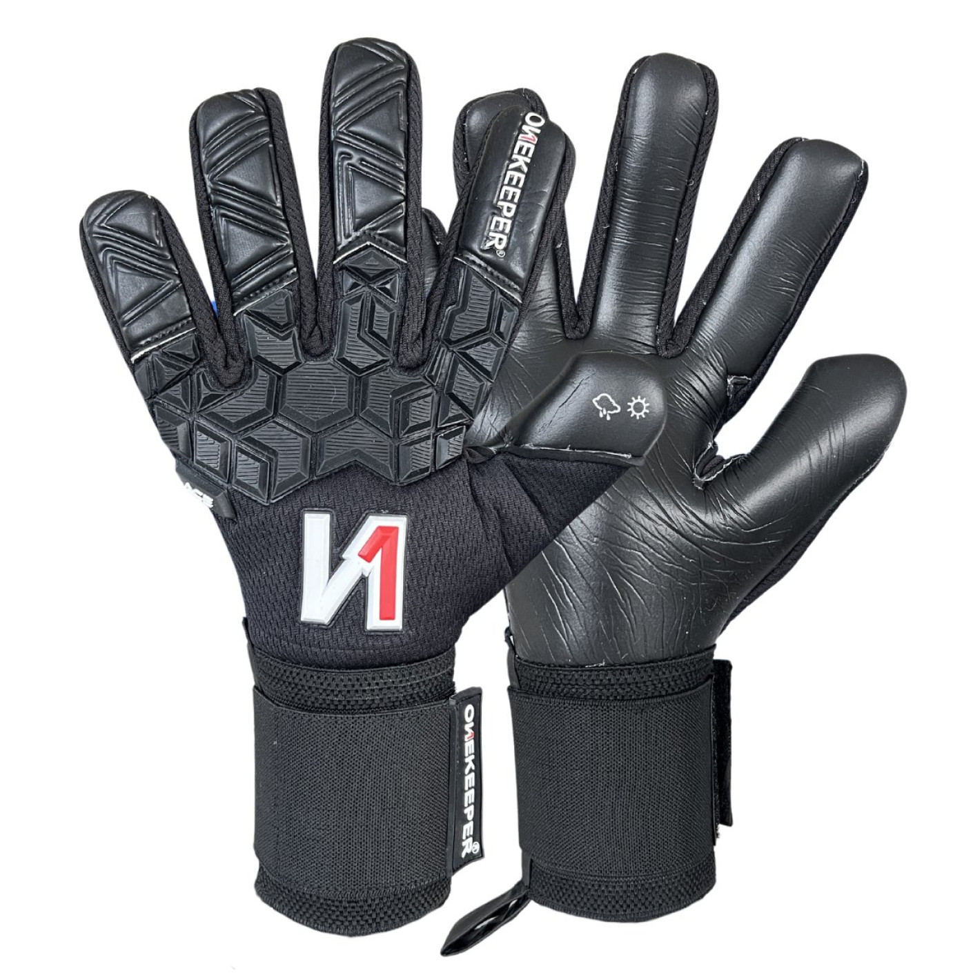 Onekeeper Ace Mesh Goalkeeper Gloves Kids Black White Red