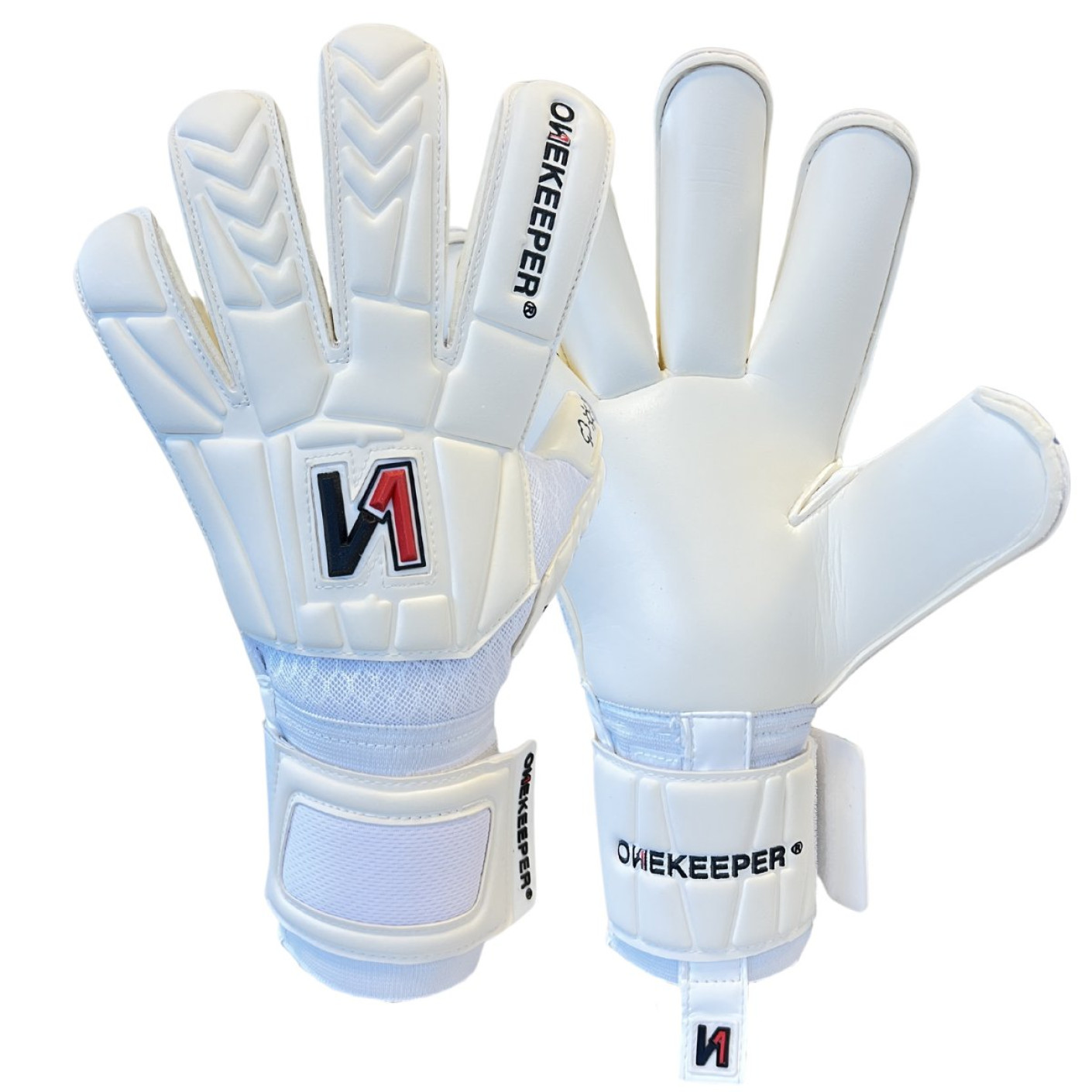 Onekeeper Retro Goalkeeper Gloves White Black Red