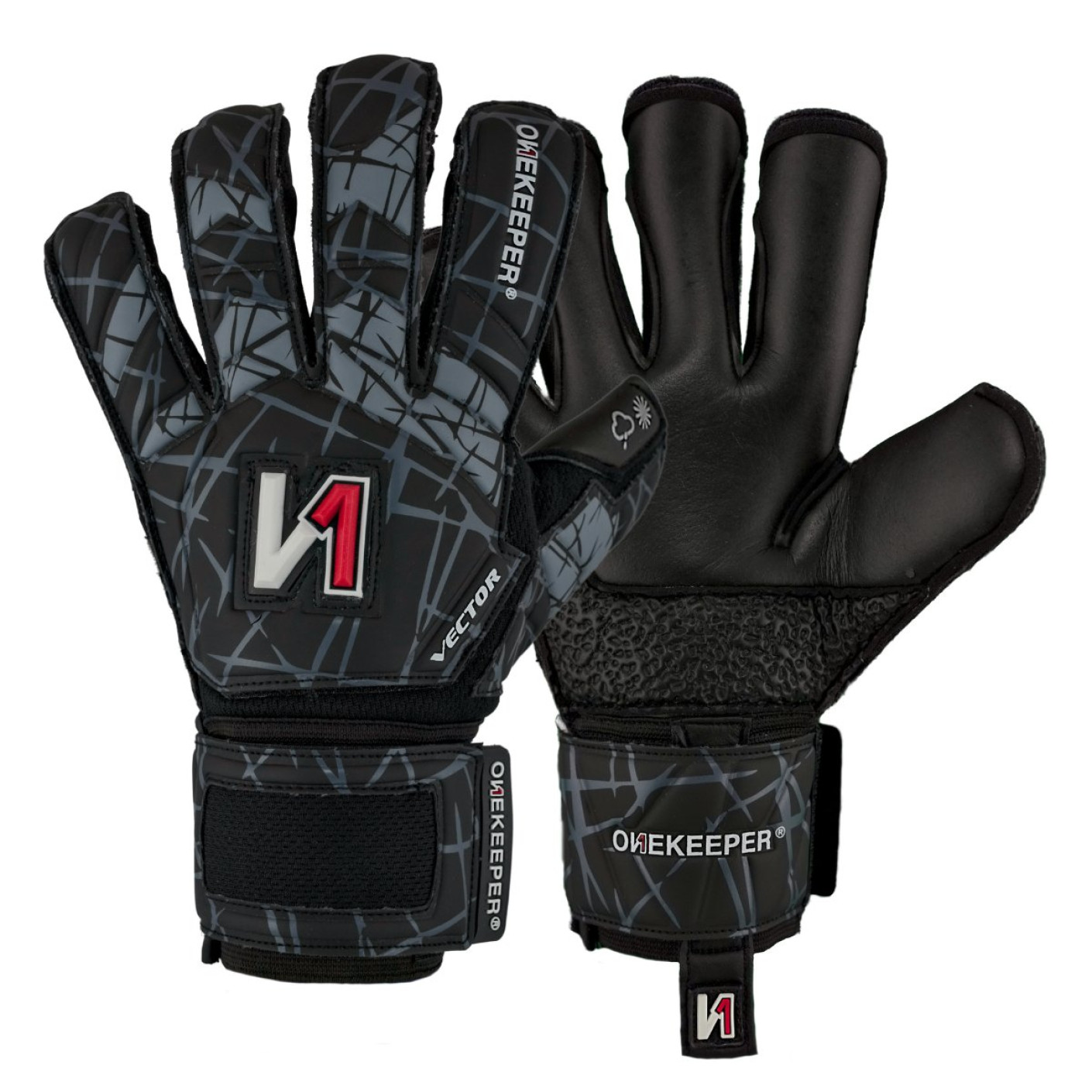 Onekeeper Vector Evolution Keepershandschoenen Kids Zwart Grijs Wit