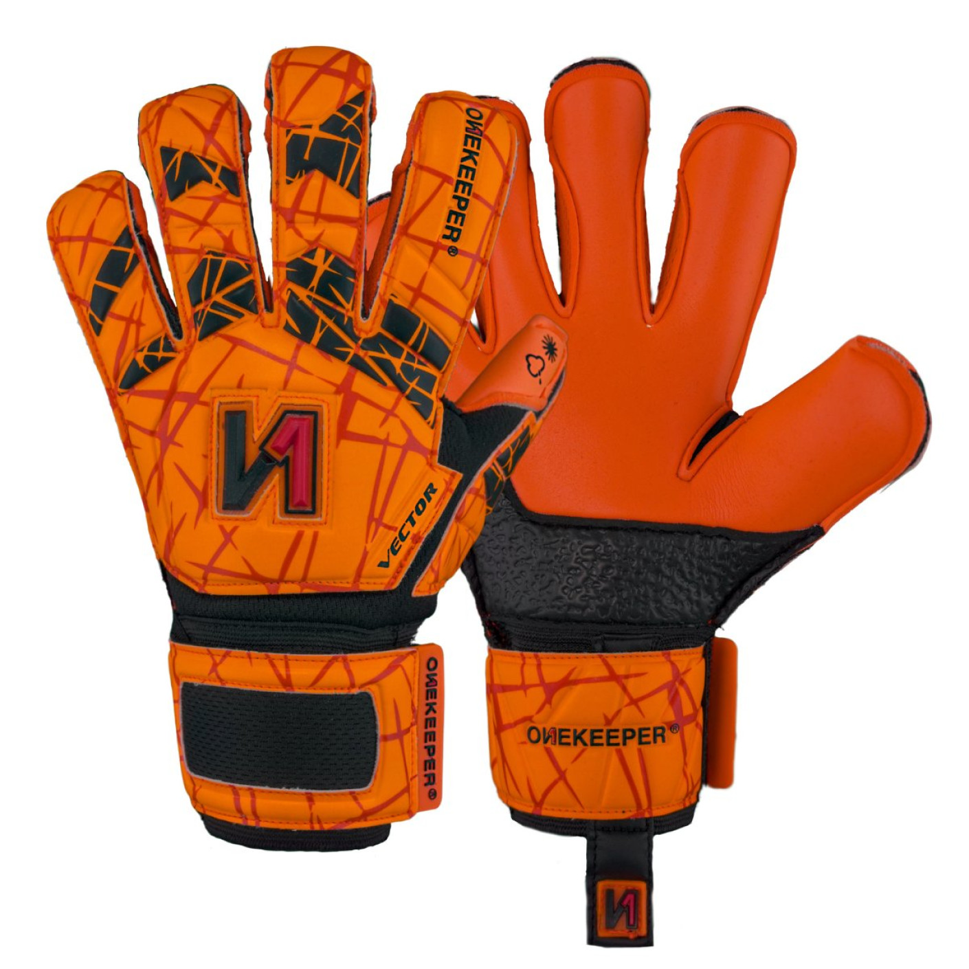 Onekeeper Vector Evolution Keepershandschoenen Kids Oranje Zwart Rood