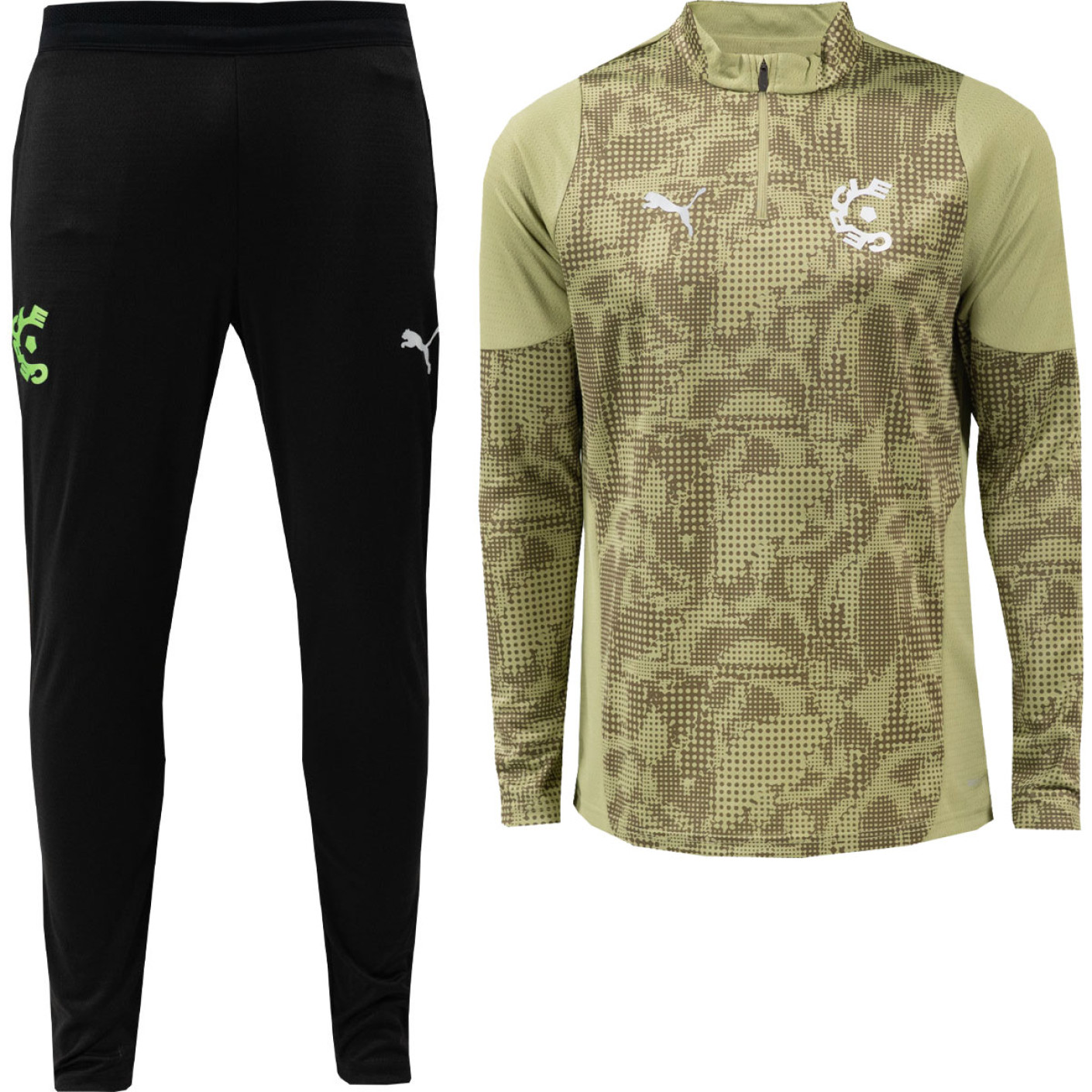 PUMA Cercle Brugge Trainingspak 1/4-Zip 2025-2026 Groen Zwart