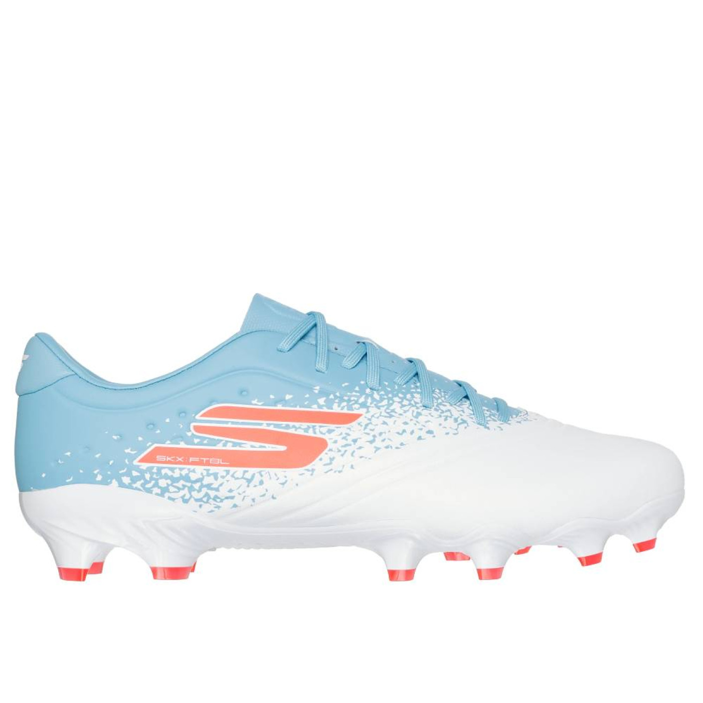 Skechers Razor 1.5 Academy Gras Voetbalschoenen (FG) Wit Blauw Oranje