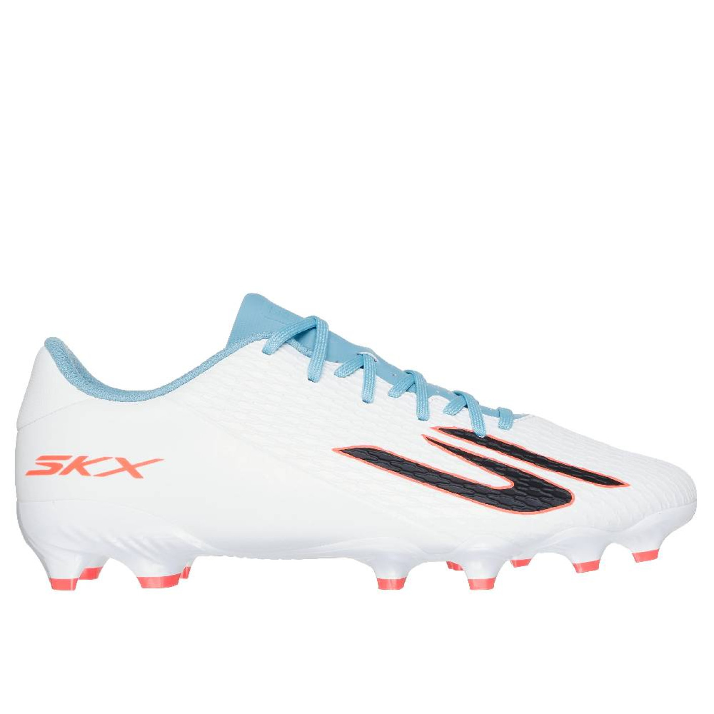 Skechers SKX_2 Club Gras / Kunstgras Voetbalschoenen (MG) Wit Blauw Oranje