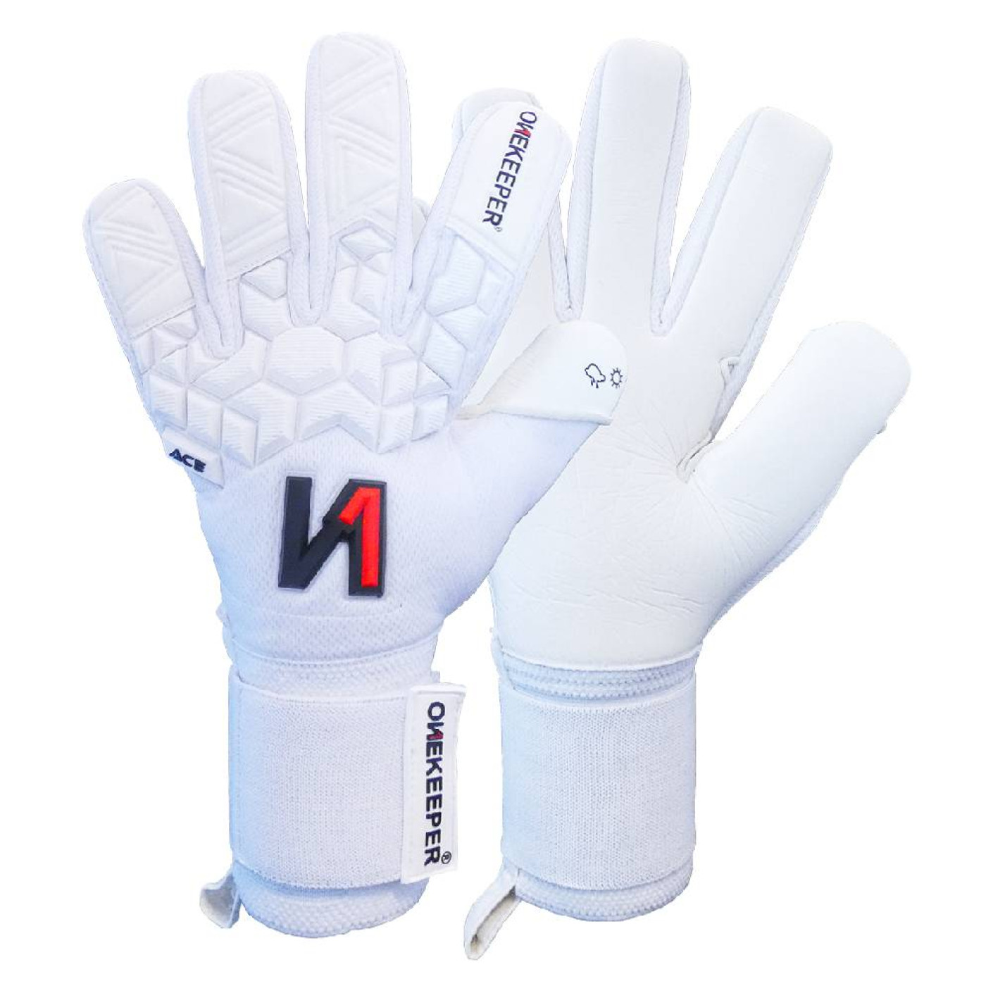 Onekeeper Ace Mesh Goalkeeper Gloves Kids White Black Red