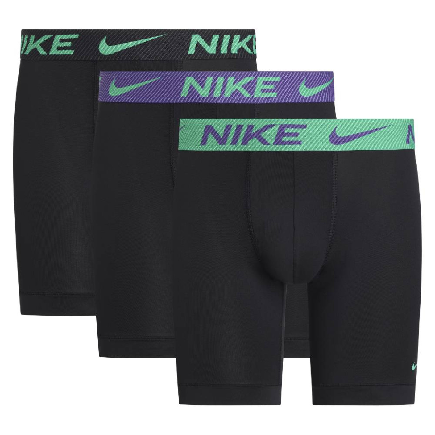 Nike Essential Micro Boxer Brief Lang 3-Pack Zwart Groen Paars