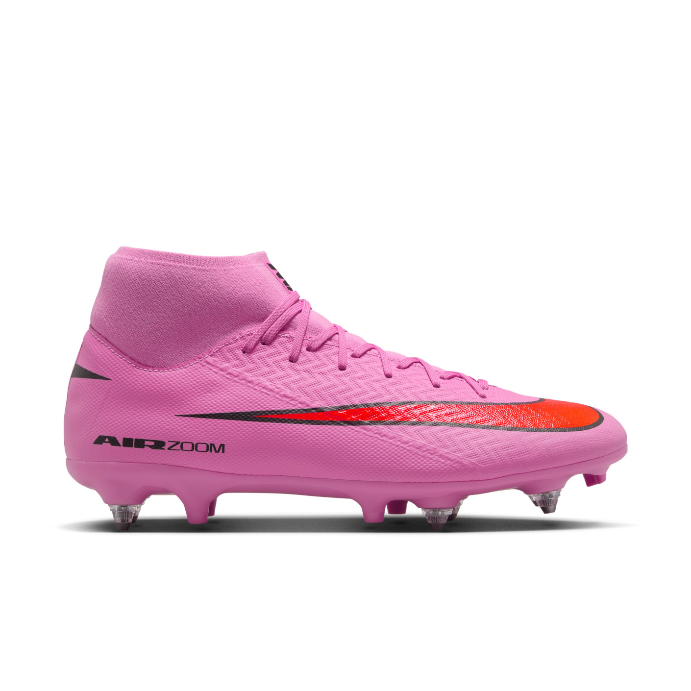 Nike Zoom Mercurial Superfly 10 Academy Iron Nop Football Boots (SG) Anti-Clog Pink Bright Red Light Blue