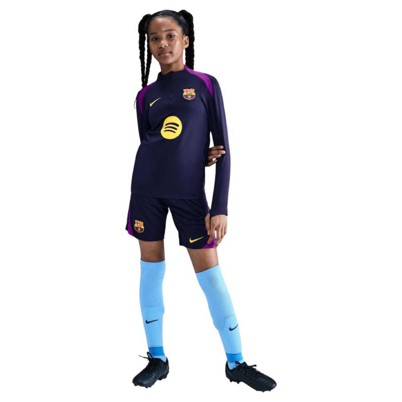 Nike FC Barcelona Strike Training Short 2025-2026 Kids Dark Blue Bright Purple Gold