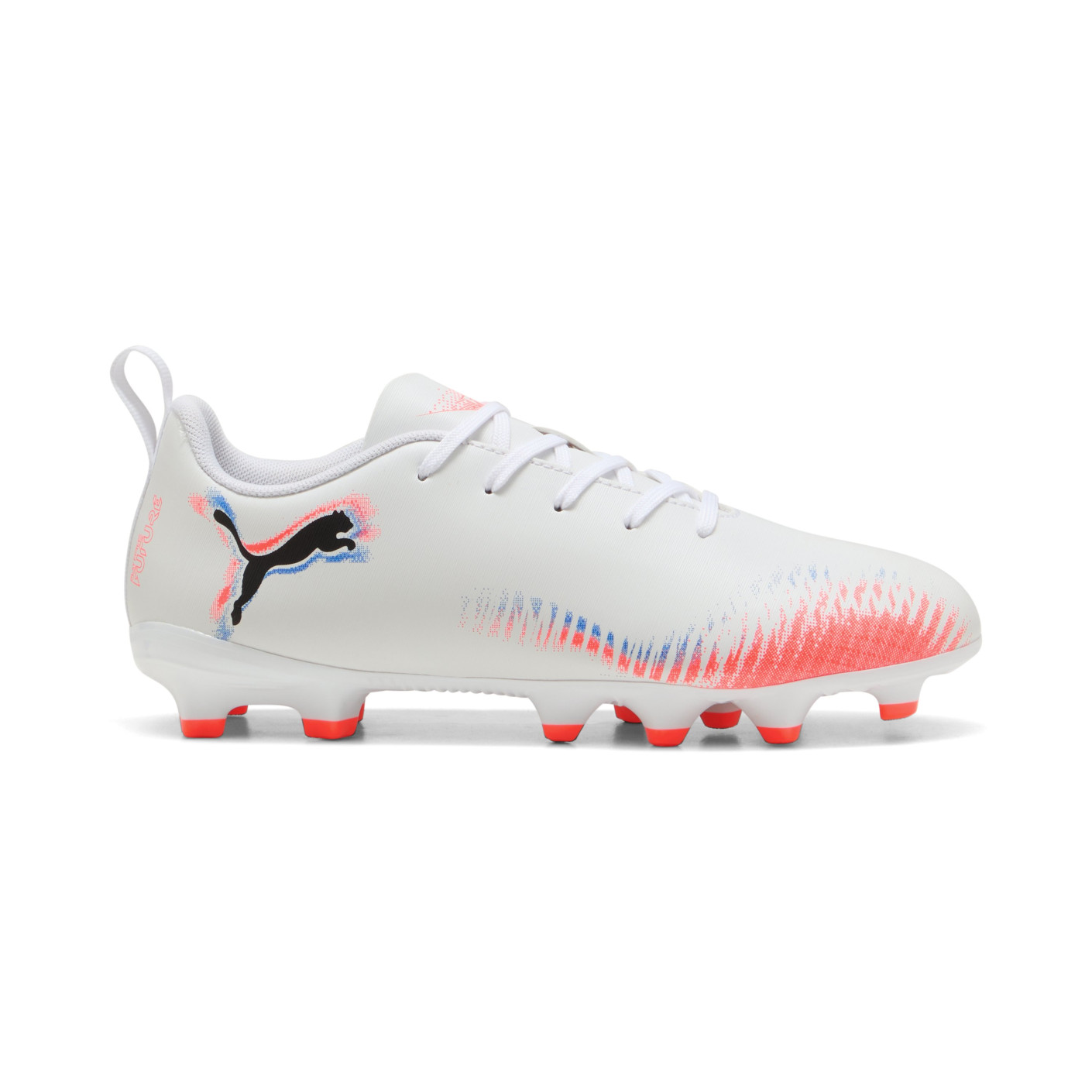 PUMA Future 8 Play Grass/Artificial Grass Football Boots (MG) Kids White Bright Red Blue