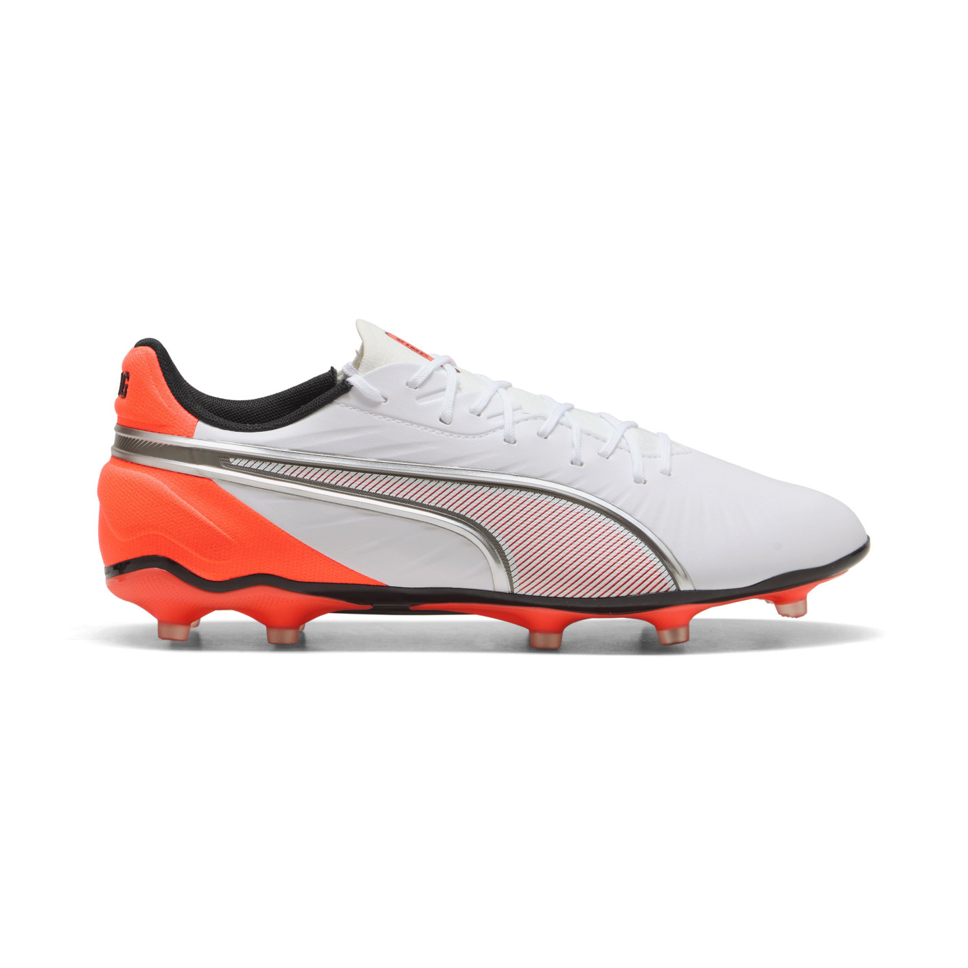 PUMA King Match Grass/Artificial Grass Football Boots (MG) White Bright Red Black