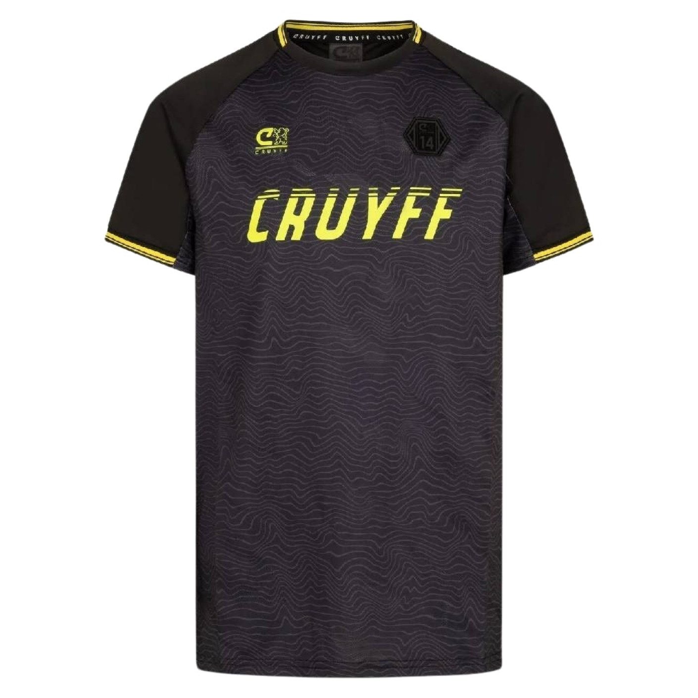 Cruyff Icon T-Shirt Kids Black Dark Grey Yellow