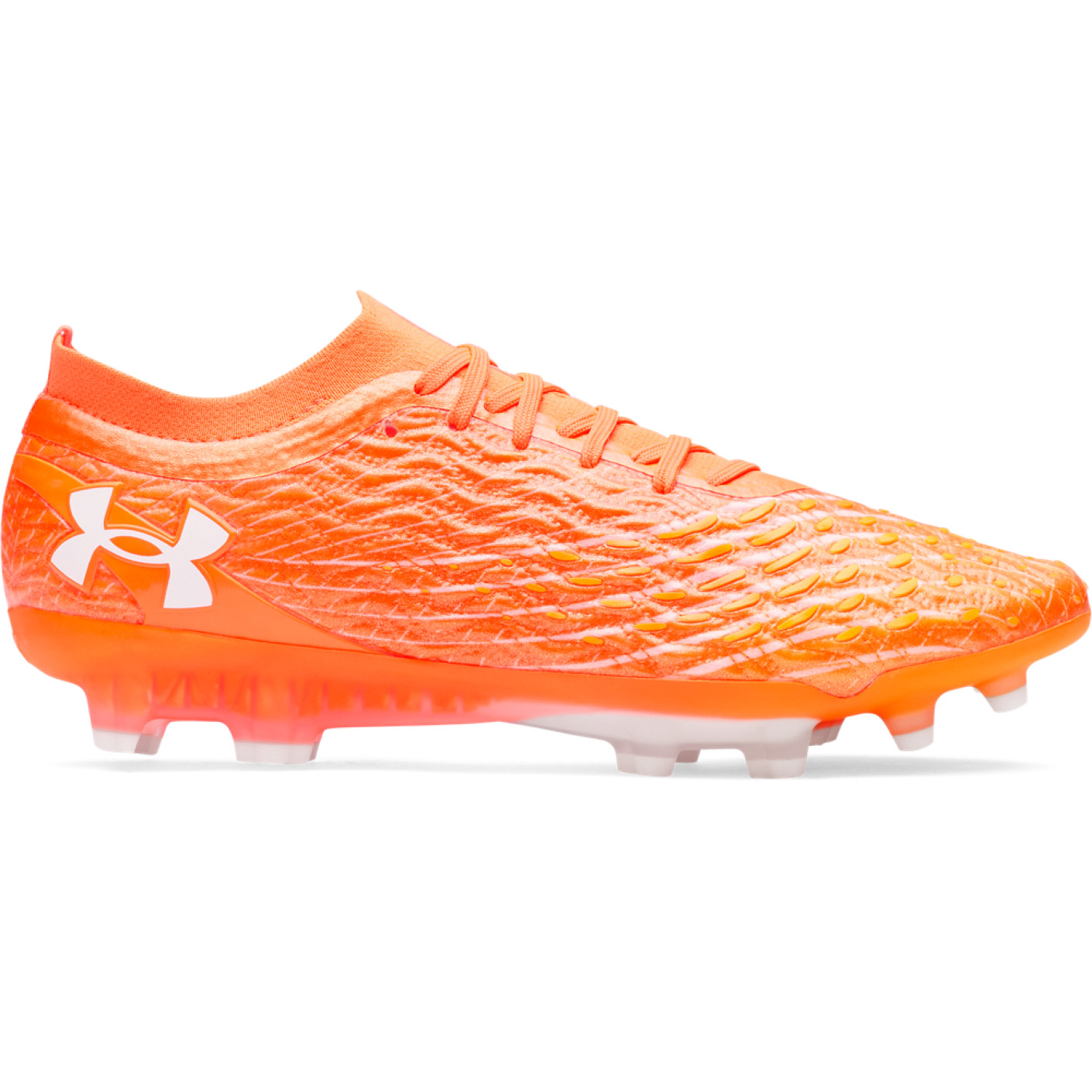 Under Armour Magnetico Elite 5 Gras Voetbalschoenen (FG) Oranje Wit