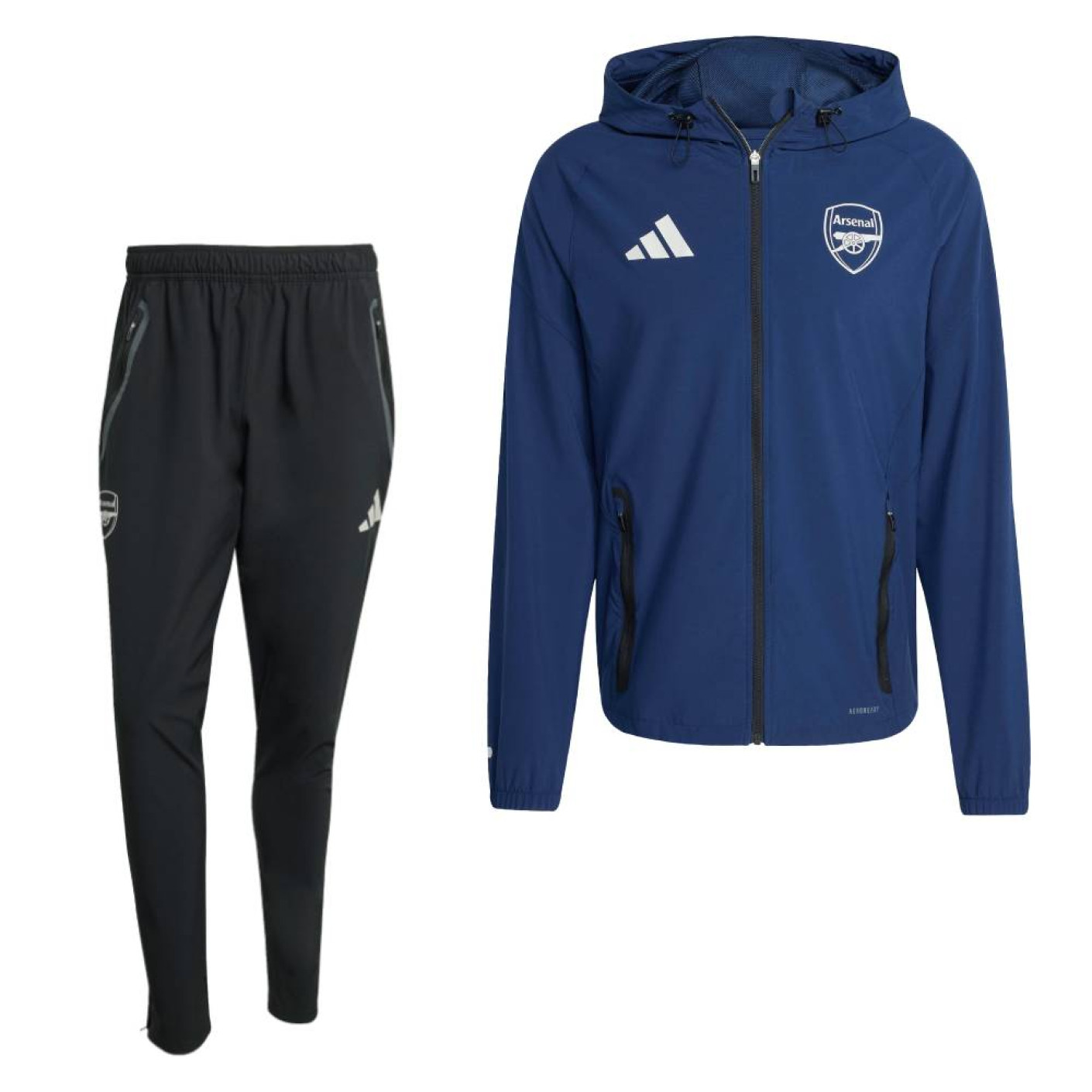 adidas Arsenal Vis Tech Full-Zip Tracksuit 2025-2026 Dark Blue Black White