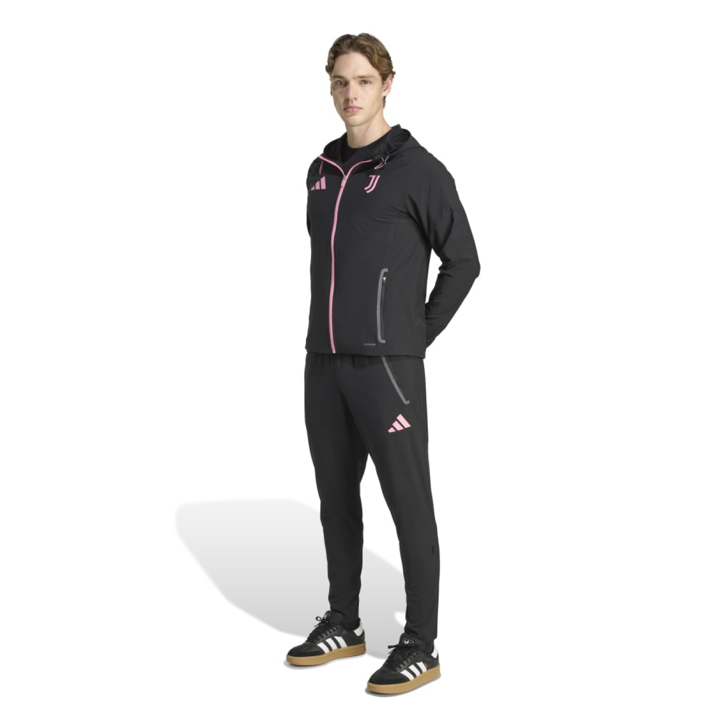 adidas Juventus Vis Tech Trainingspak Full-Zip Zwart Roze