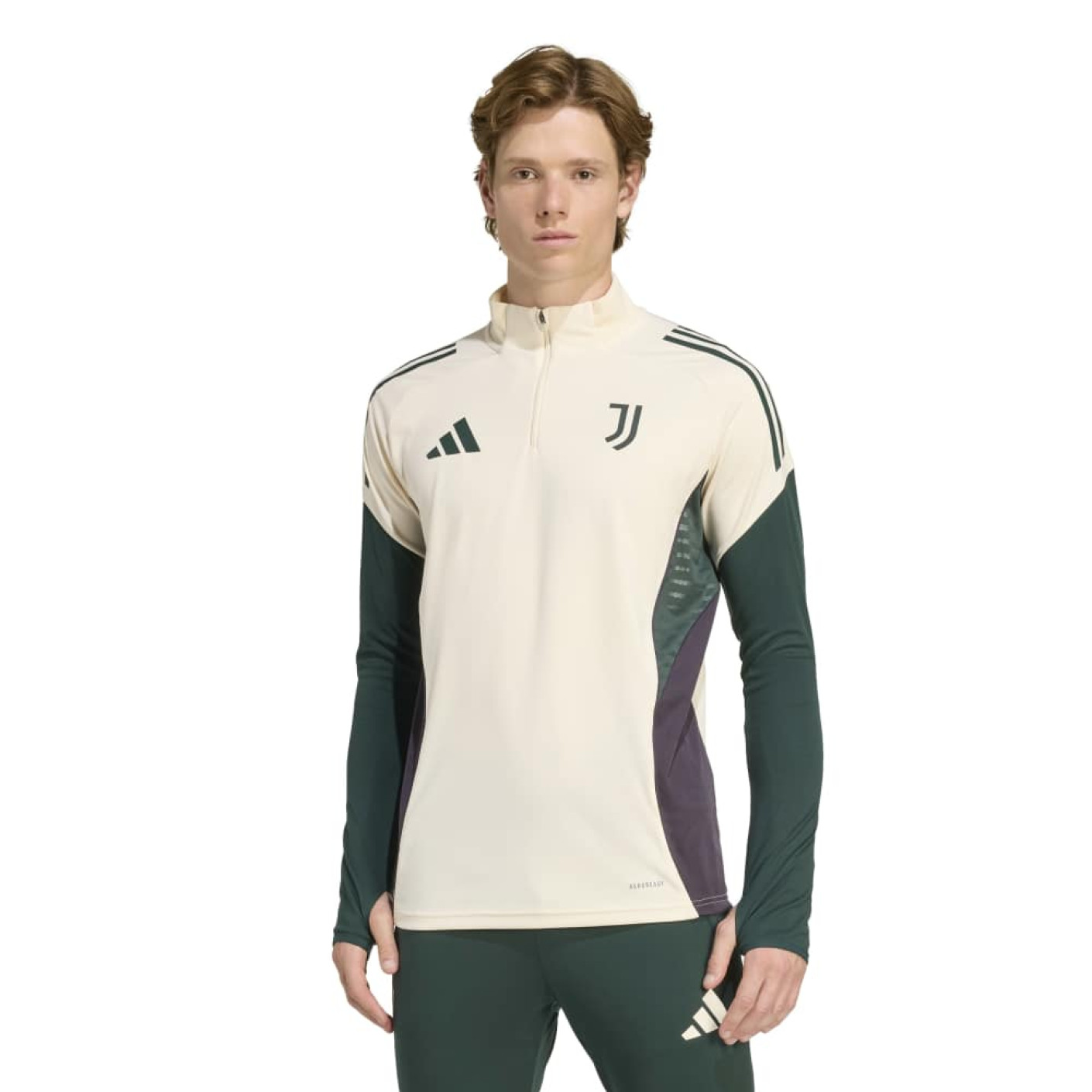 adidas Juventus Tracksuit 1/4-Zip European 2025-2026 Beige Green