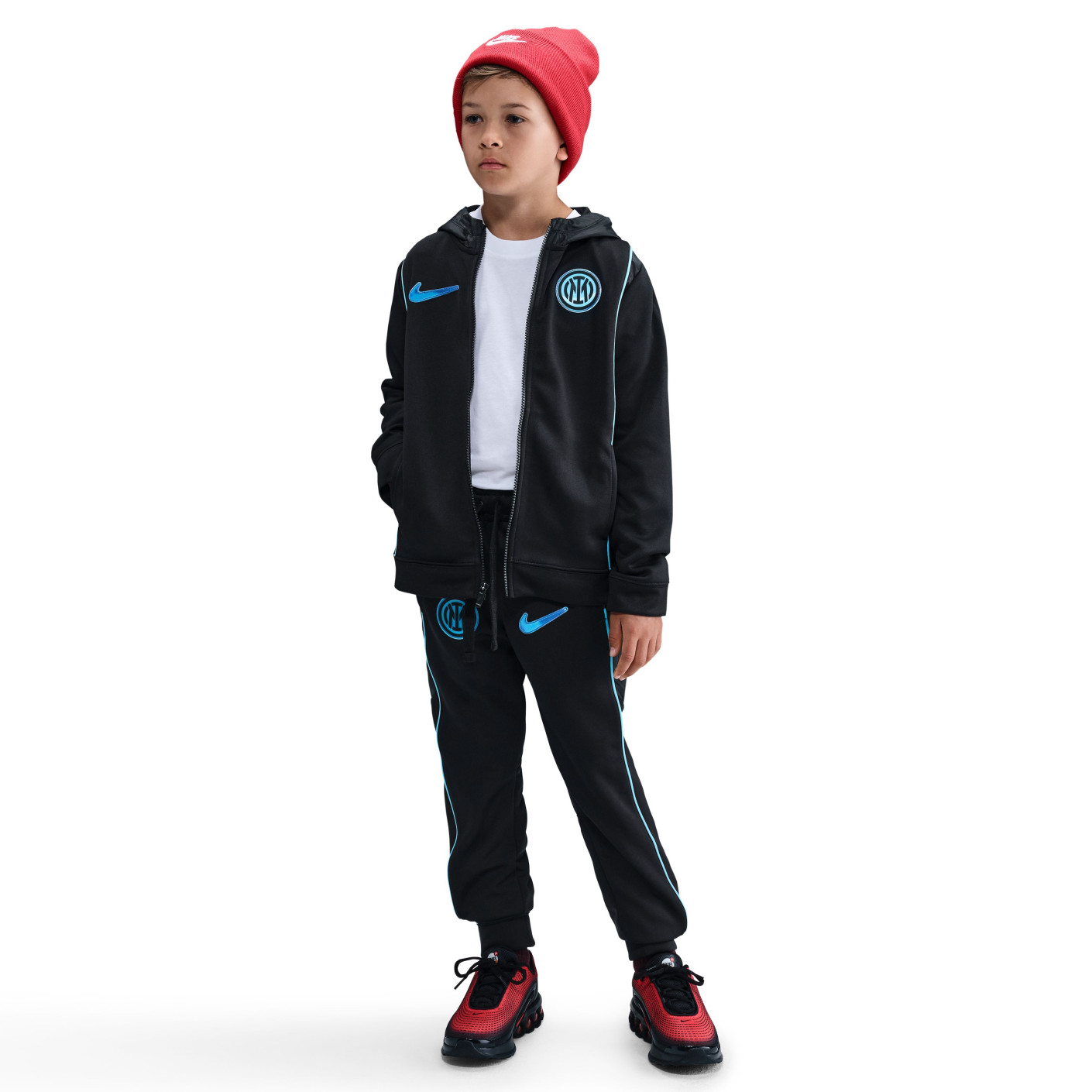 Nike Inter Milan Full-Zip Woven Tracksuit 2025-2026 Kids Black Light Blue Blue