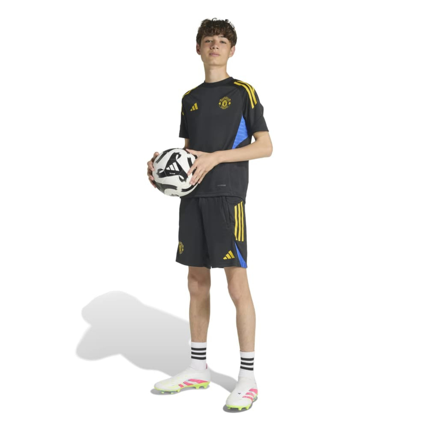 adidas Manchester United Trainingsset 2025-2026 Kids Zwart Blauw Geel