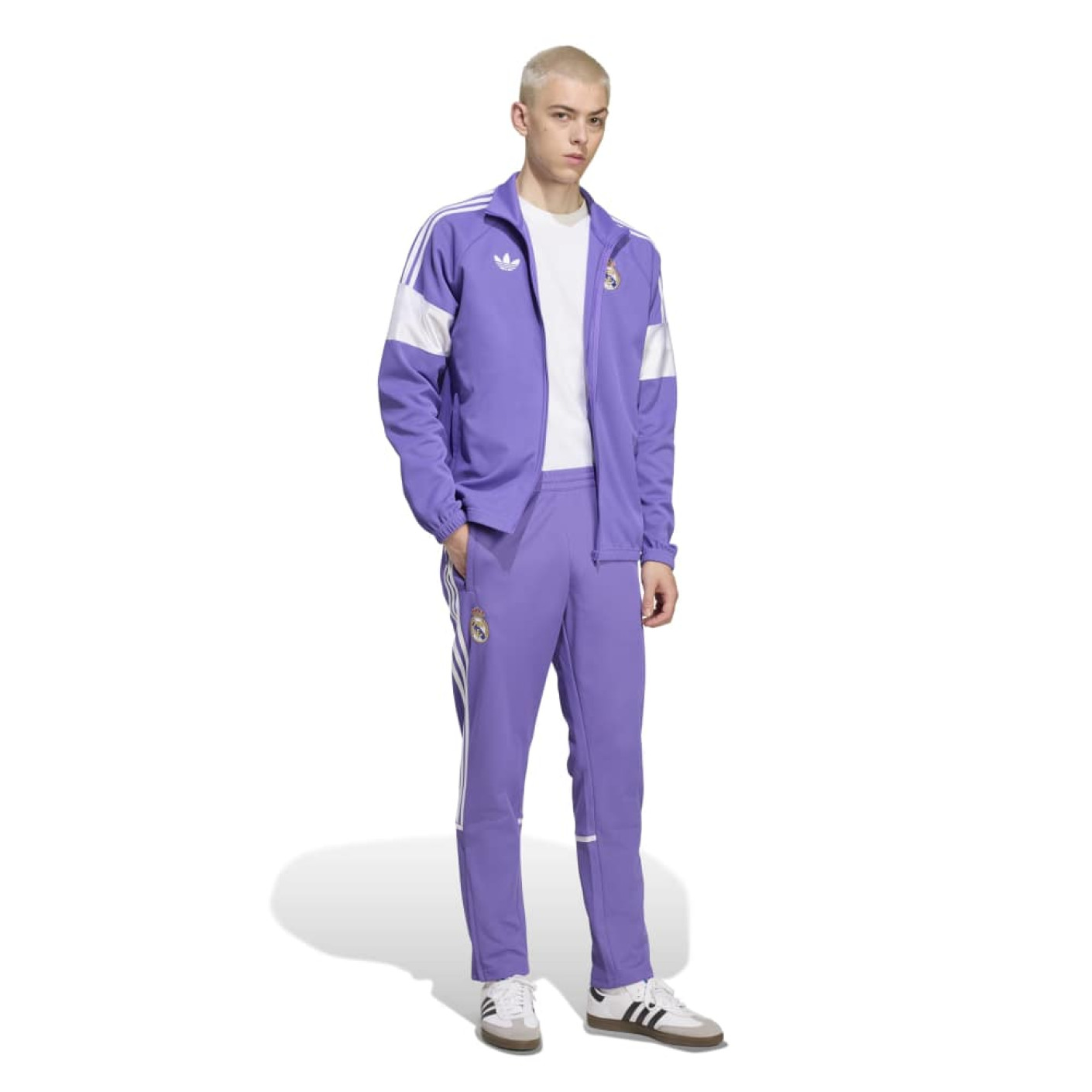 adidas Real Madrid Lifestyler Tracksuit Full-Zip Purple White