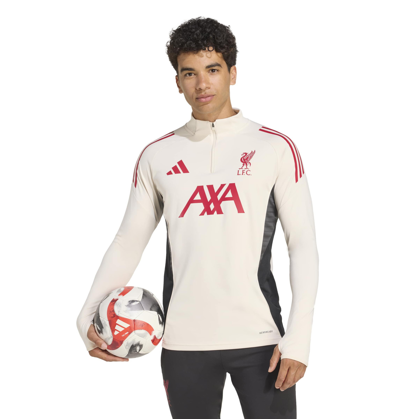 adidas Liverpool Tracksuit 1/4-Zip 2025-2026 White Black Red