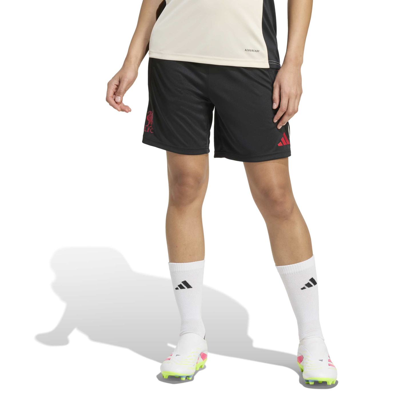 adidas Liverpool Trainingsbroekje 2025-2026 Dames Zwart Rood Wit
