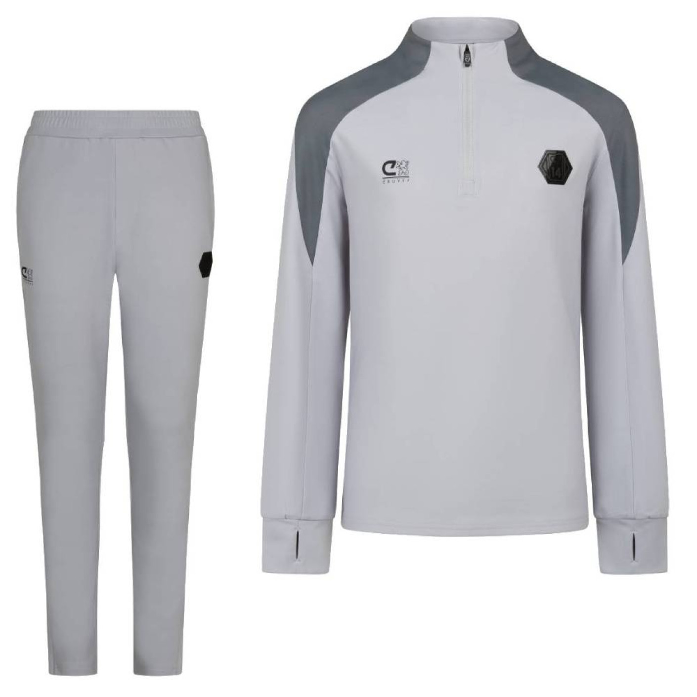 Cruyff Mellite Trainingspak 1/4-Zip Kids Lichtgrijs