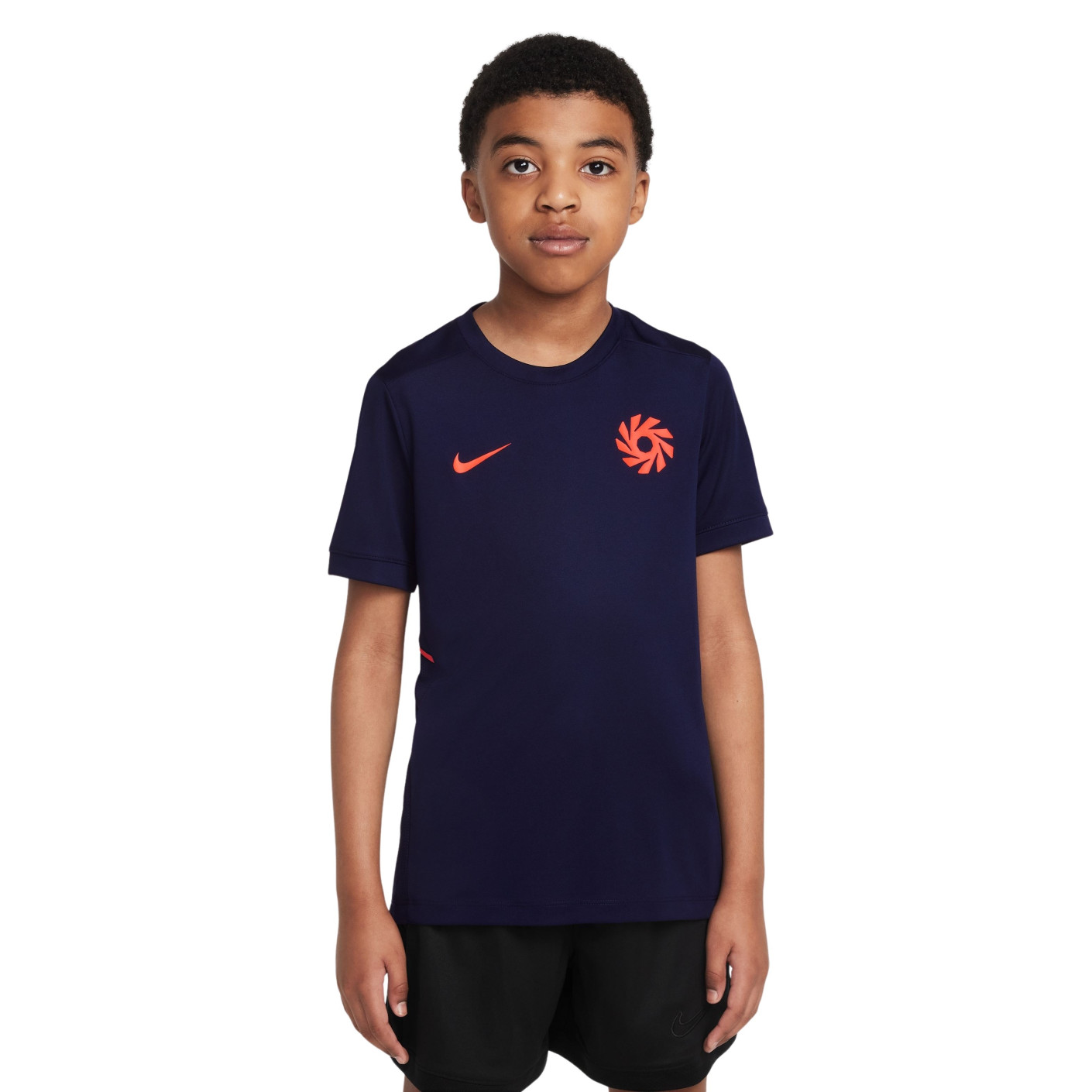 Nike Erling Haaland Academy 25 Training Shirt Kids Dark Blue Bright Red