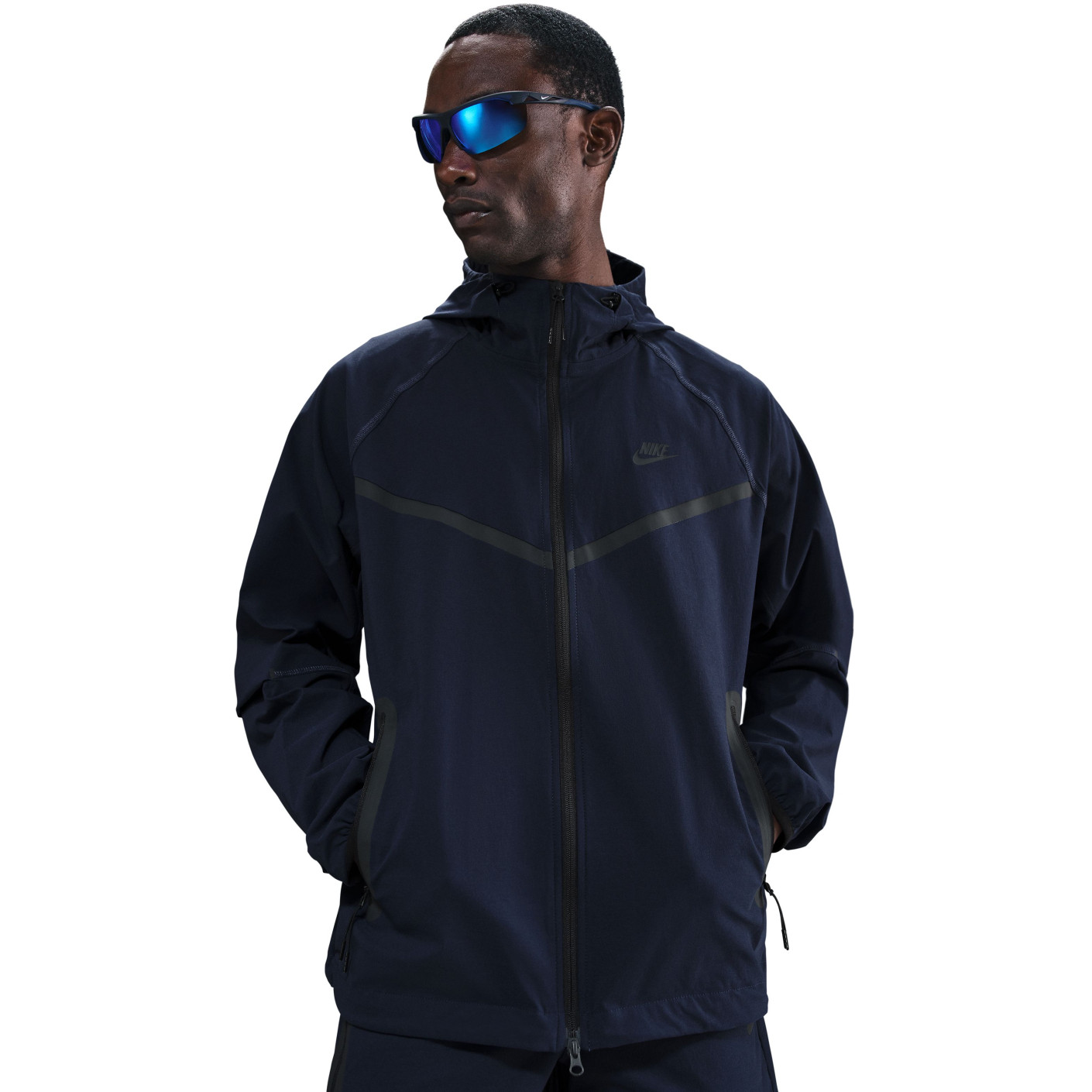 blue and black nike windbreaker