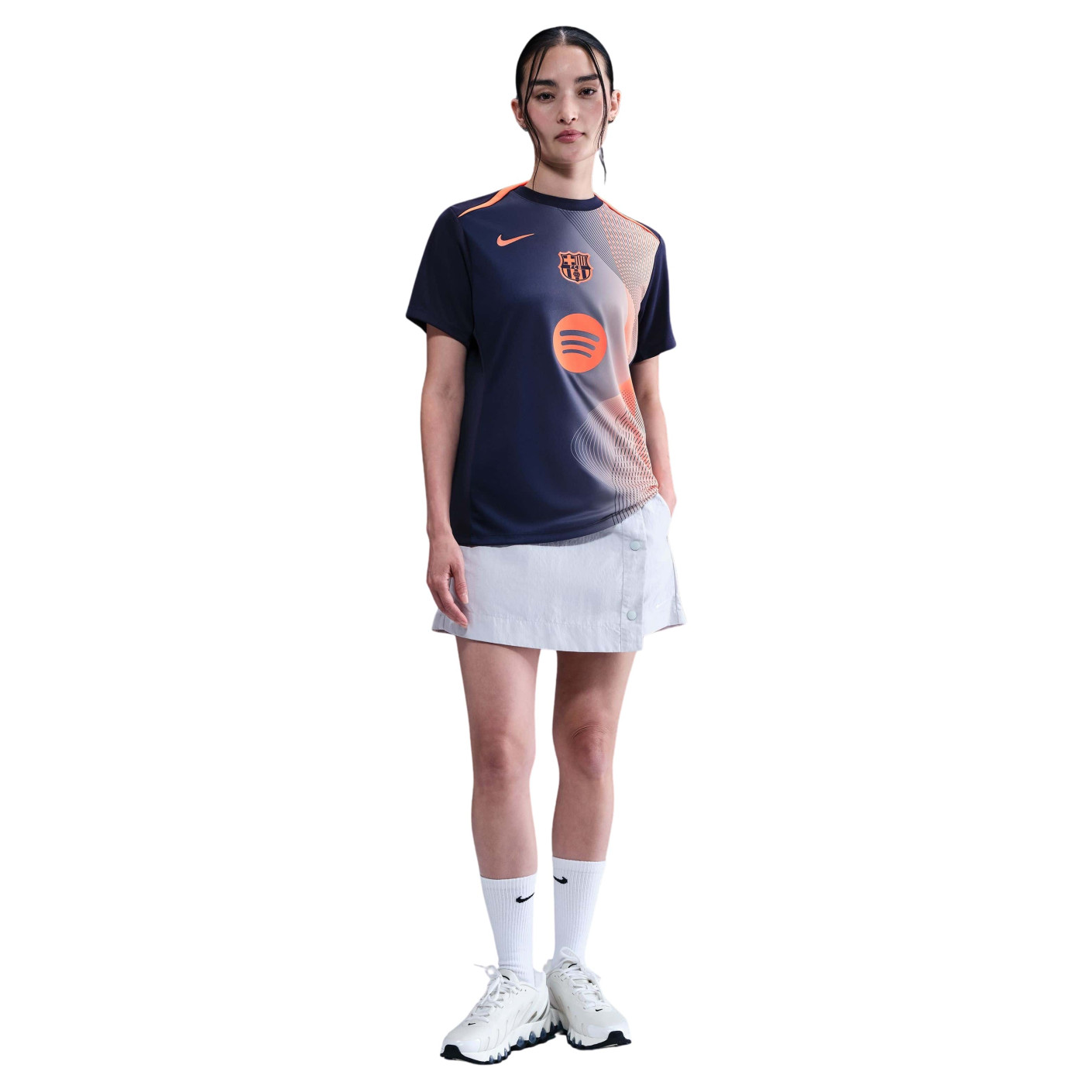 Nike FC Barcelona Pre-Match Training Shirt 2025-2026 Women's Dark Blue Orange