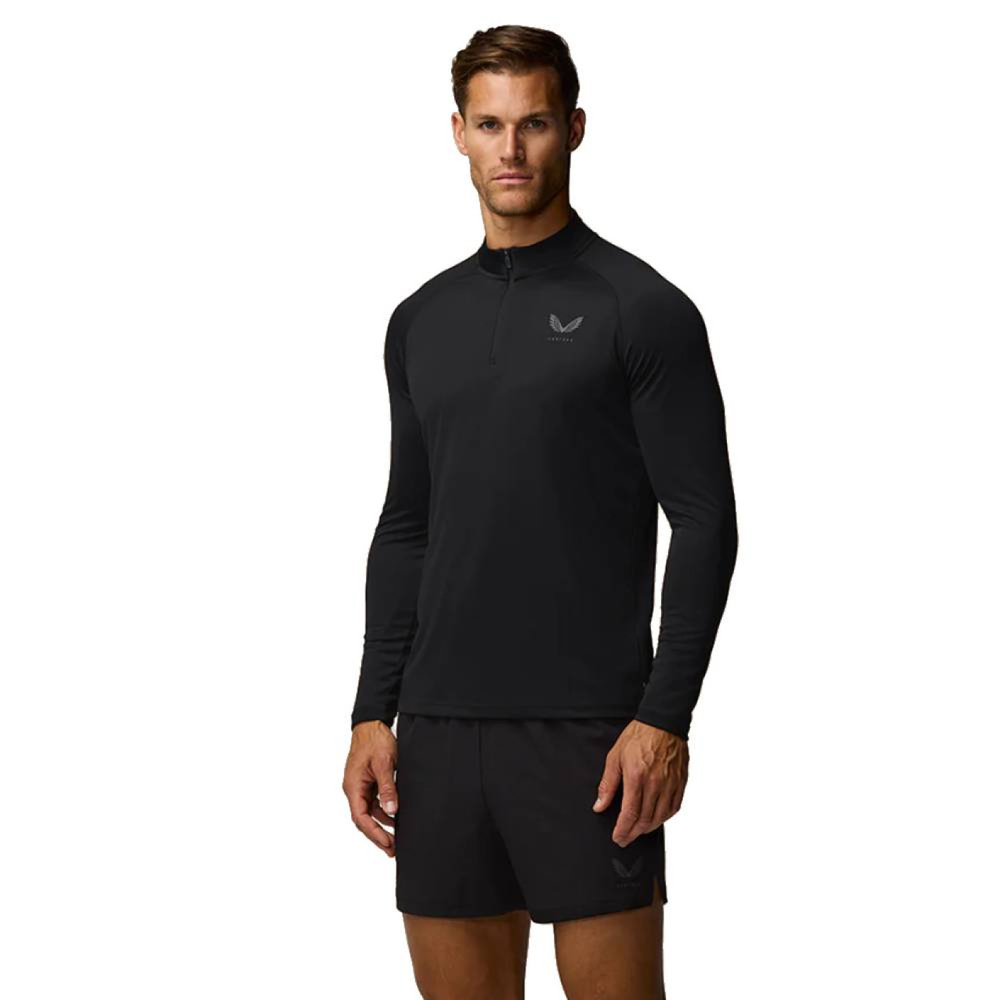 Castore Adapt Trainingstrui 1/4-Zip Zwart Donkergrijs