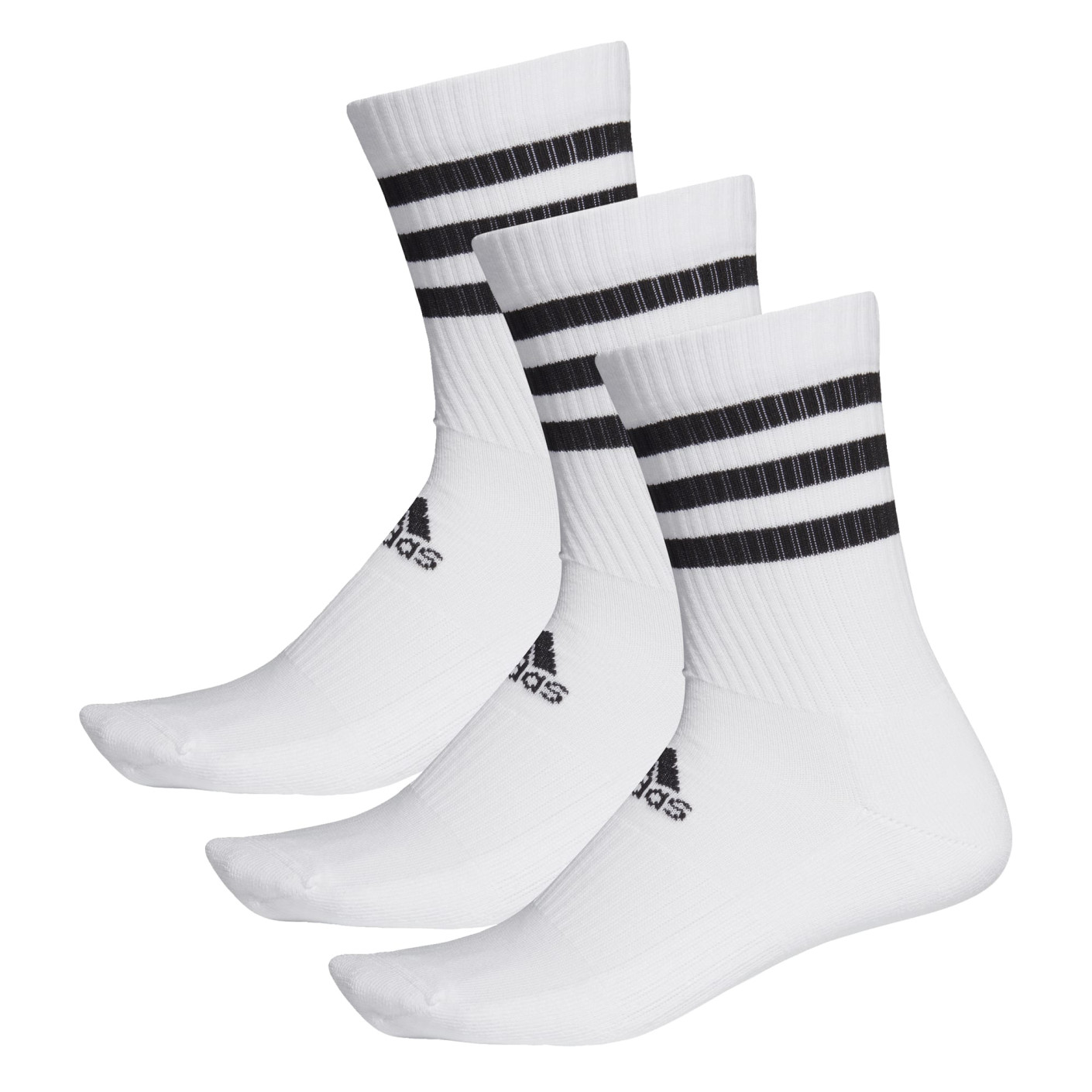adidas 3-Stripes Gevoerde Sokken 3 Paar Wit Zwart