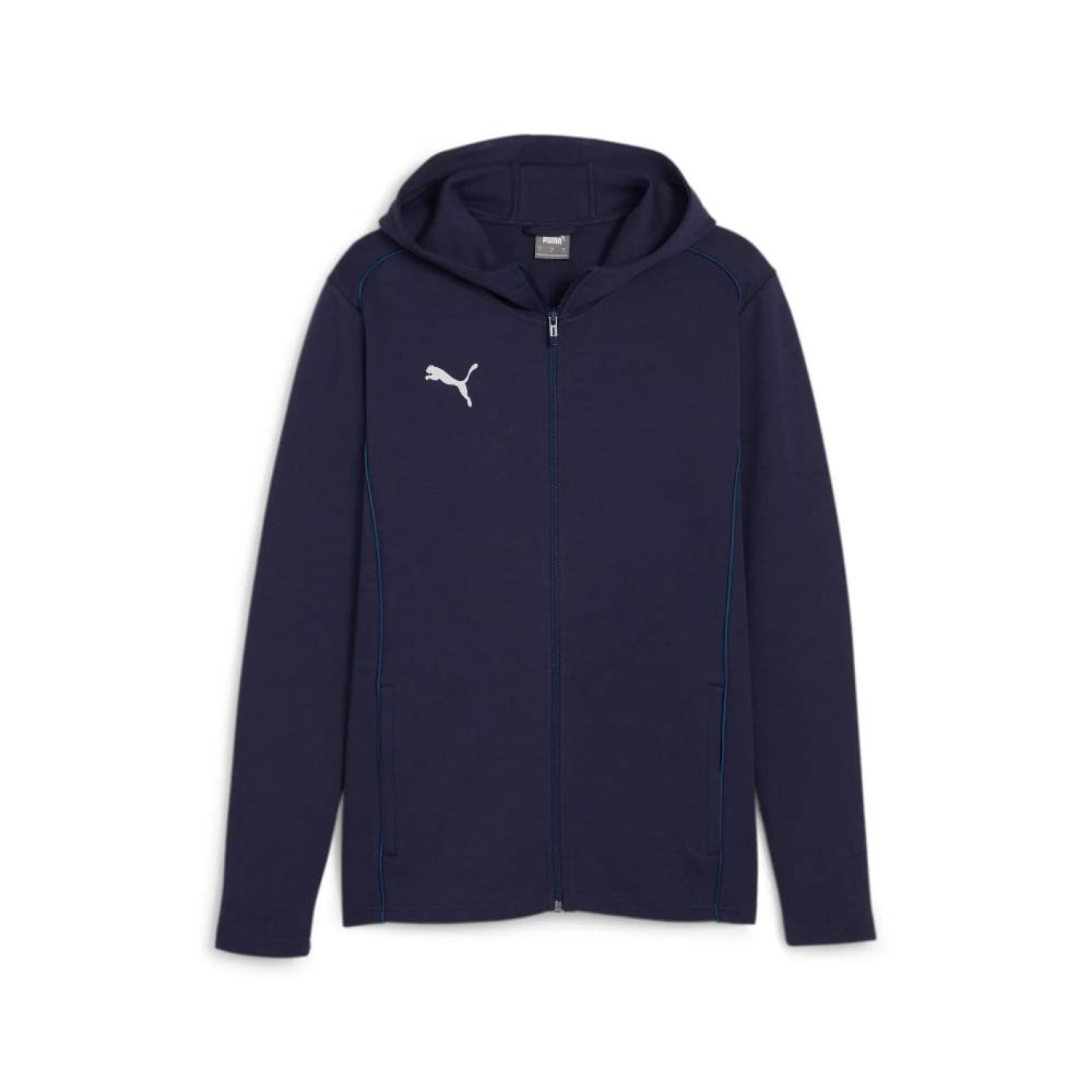 PUMA teamFINAL Casuals Trainingsjack Donkerblauw Zilver