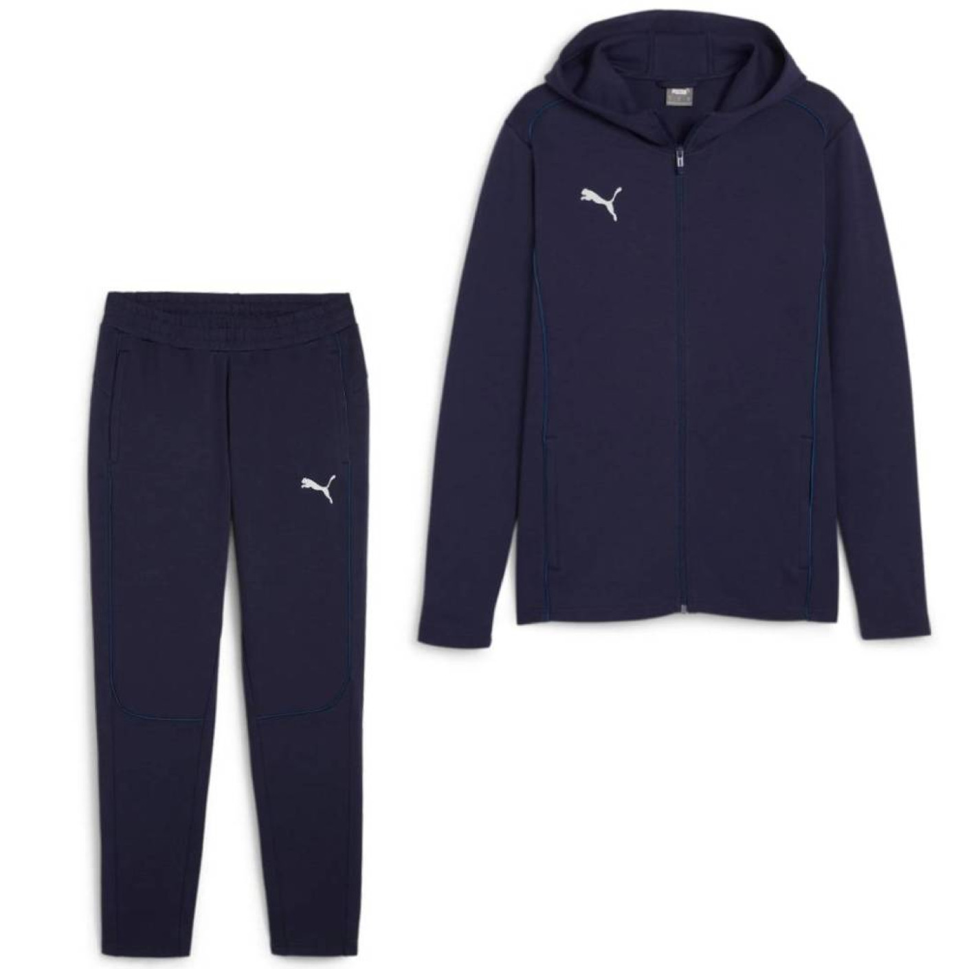 PUMA teamFINAL Casuals Trainingspak Full-Zip Donkerblauw Zilver