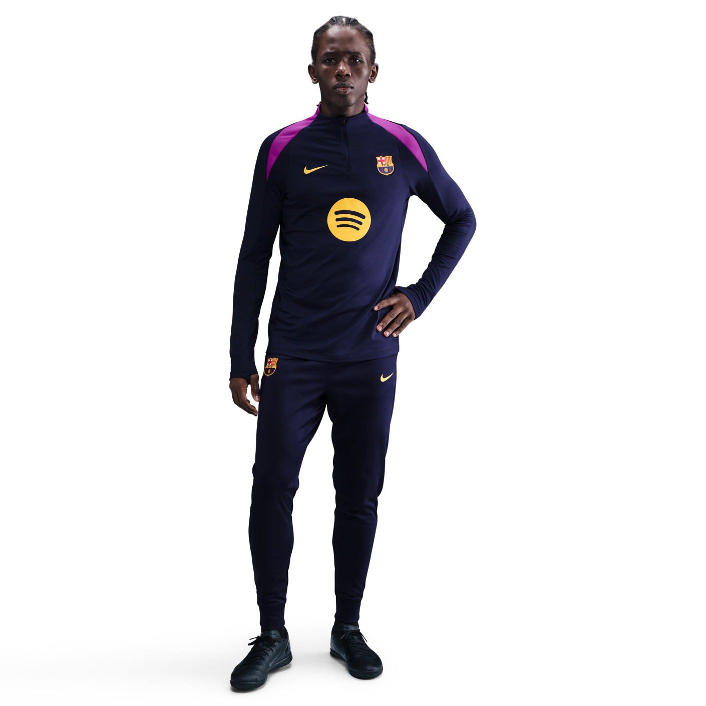 Nike FC Barcelona Strike Training sweater 1/4-Zip 2025-2026 Dark Blue Bright Purple Gold