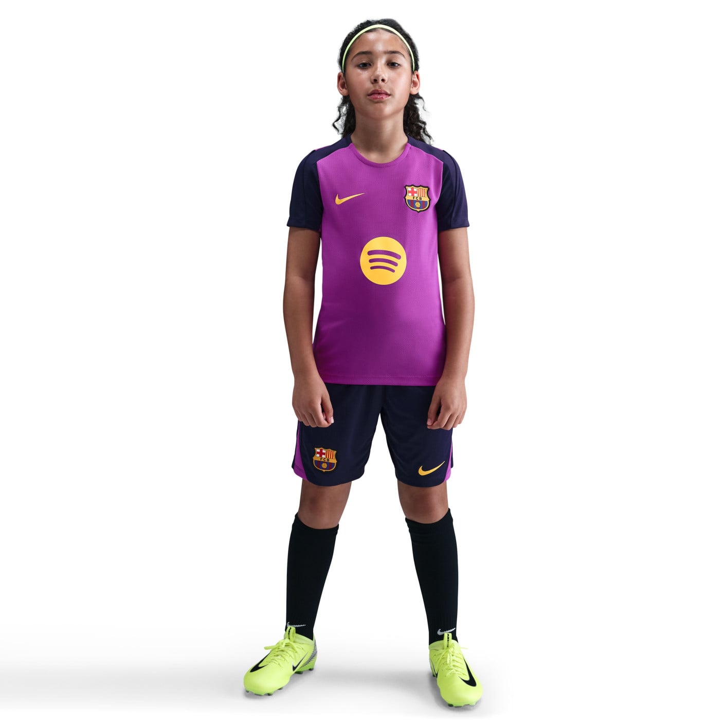 Nike FC Barcelona Strike Trainingsshirt 2025-2026 Kids Felpaars Donkerblauw Goud