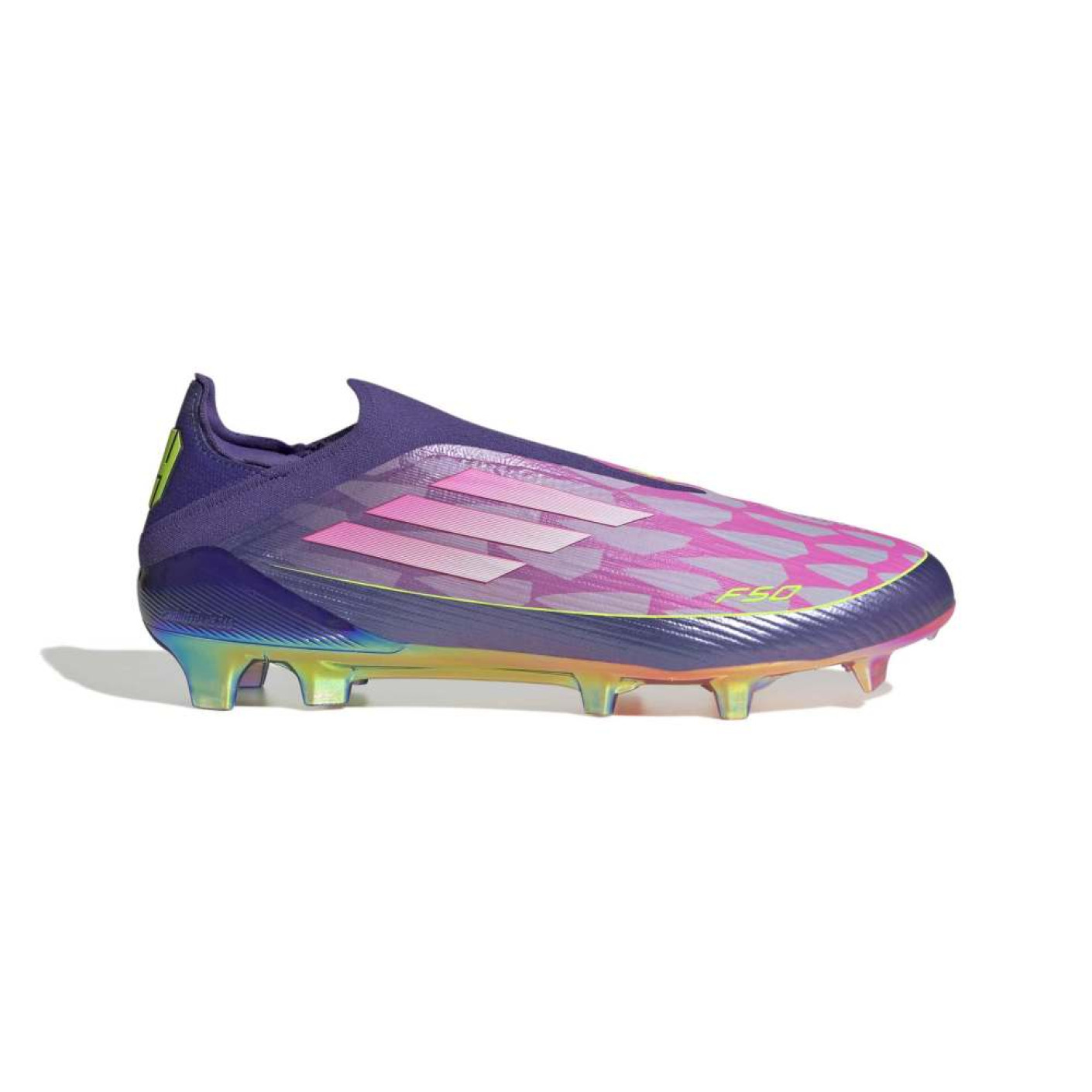 adidas F50 Lamine Yamal Elite Laceless Grass Football Boots (FG) Purple Pink Yellow