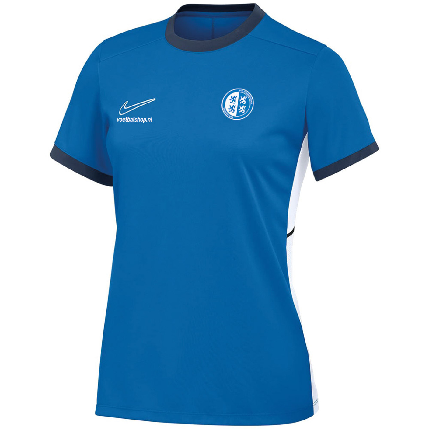 VV Schoonhoven Trainingsshirt Dames Blauw Donkerblauw Wit
