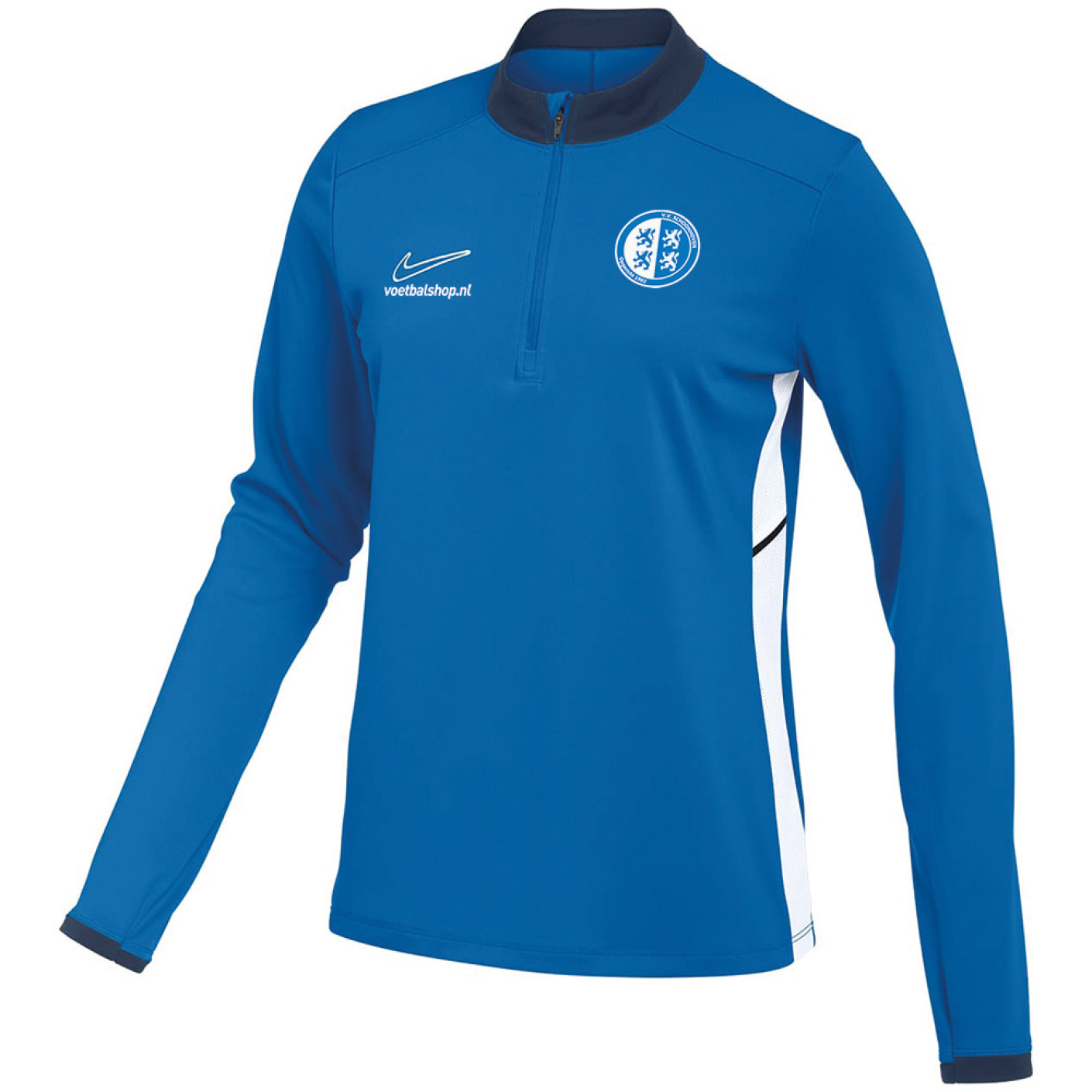 VV Schoonhoven Trainingstrui Dames Blauw Donkerblauw Wit