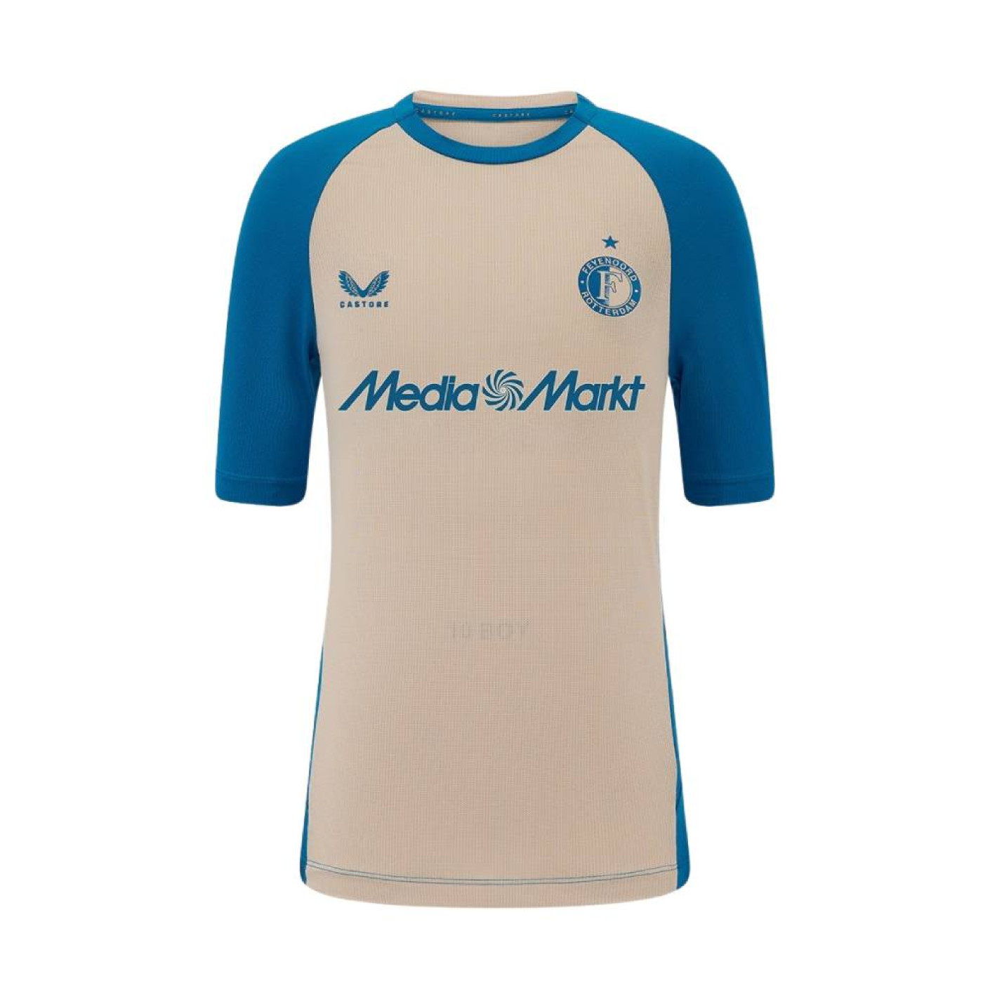 Castore Feyenoord Pre-Match Trainingsshirt 2025-2026 Kids Donkerblauw Grijs