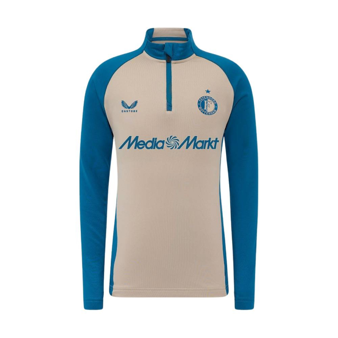 Castore Feyenoord Pre-Match Trainingstrui 1/4-Zip 2025-2026 Kids Donkerblauw Grijs