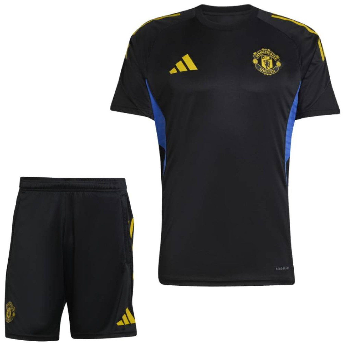 adidas Manchester United Training Set 2025-2026 Black Blue Yellow