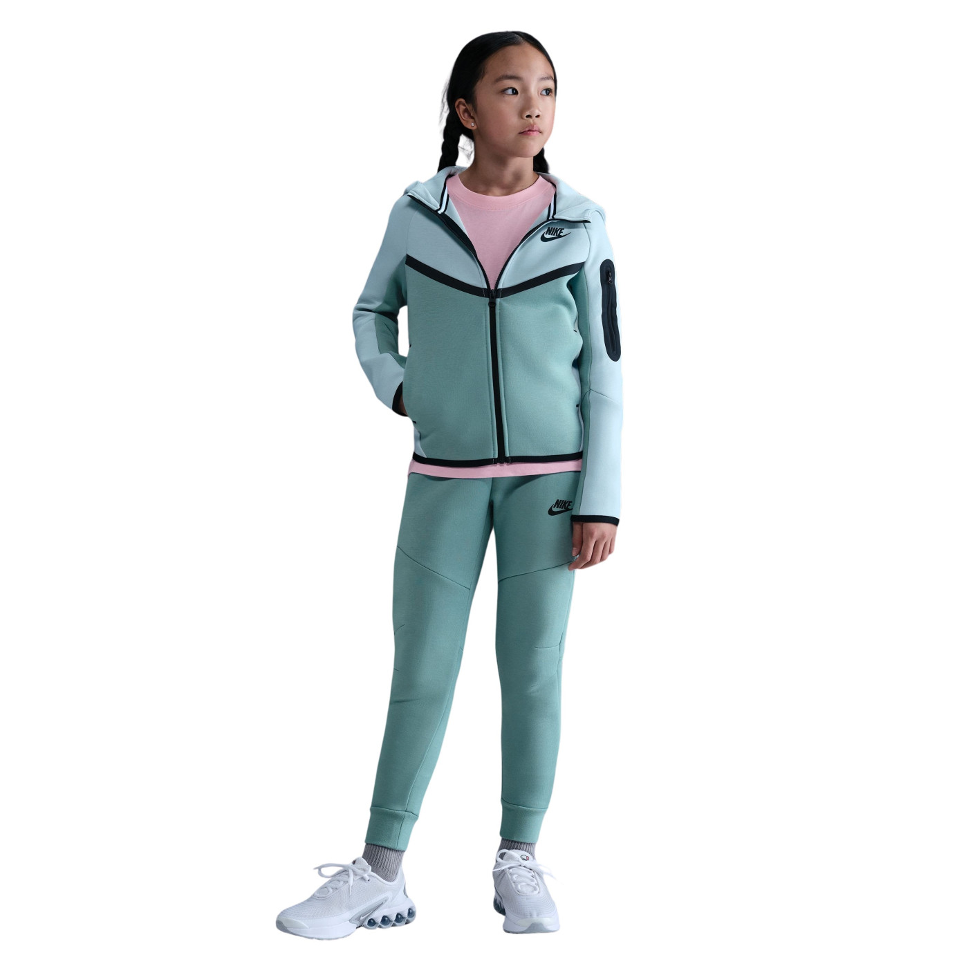 Nike Tech Fleece Sportswear Tracksuit Kids Grey Light Blue