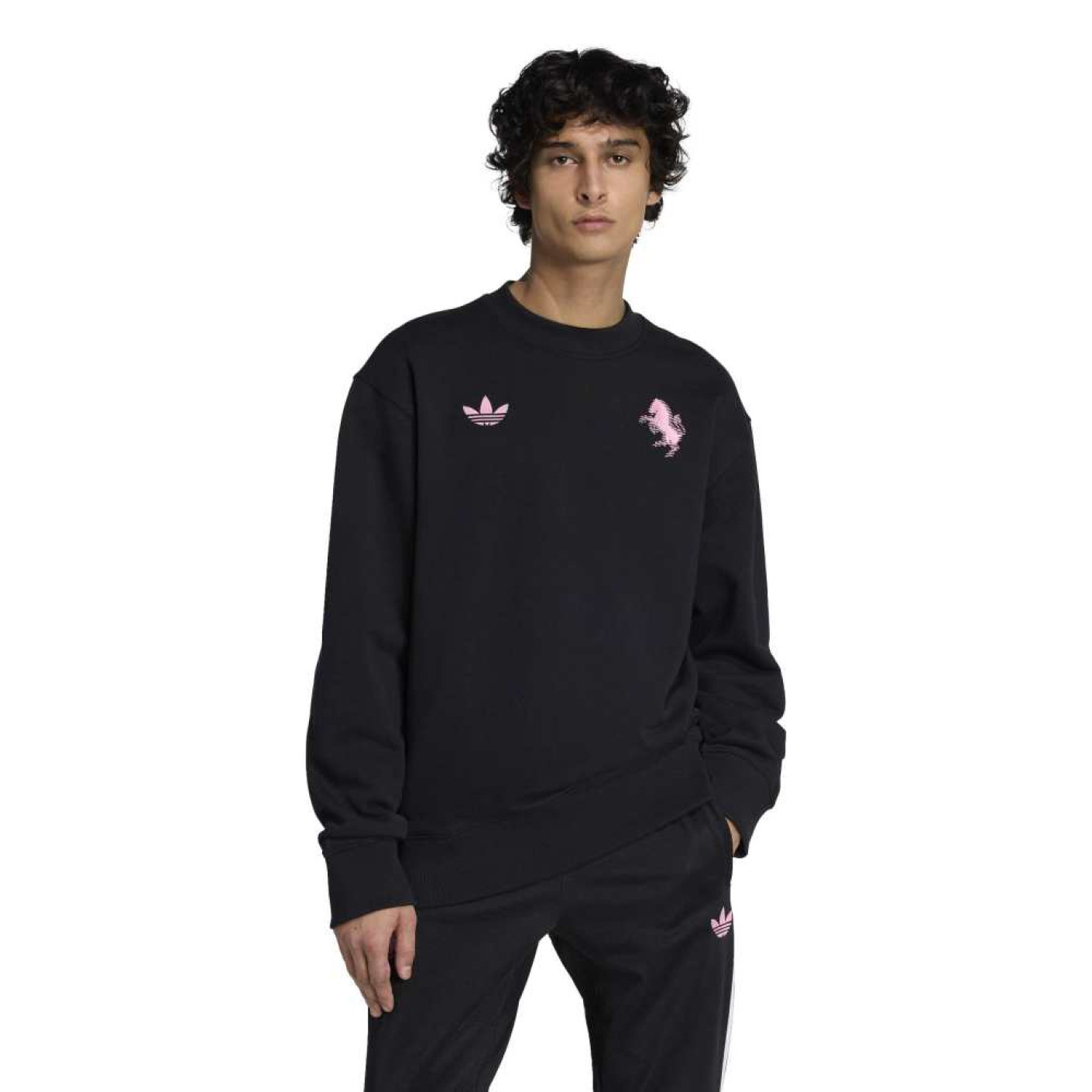 adidas Juventus Lifestyler Crew Sweater Black Pink