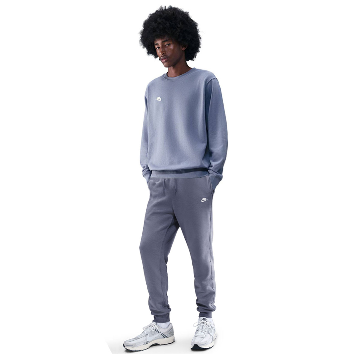 Nike Sportswear Club Fleece Crew Sweat Suit Light Purple White