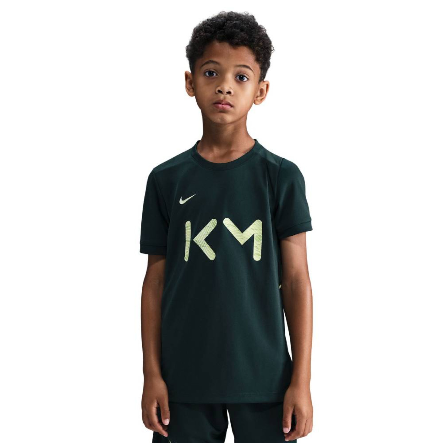 Nike Kylian Mbappé Academy Kids Training Shirt Dark Green Light Green
