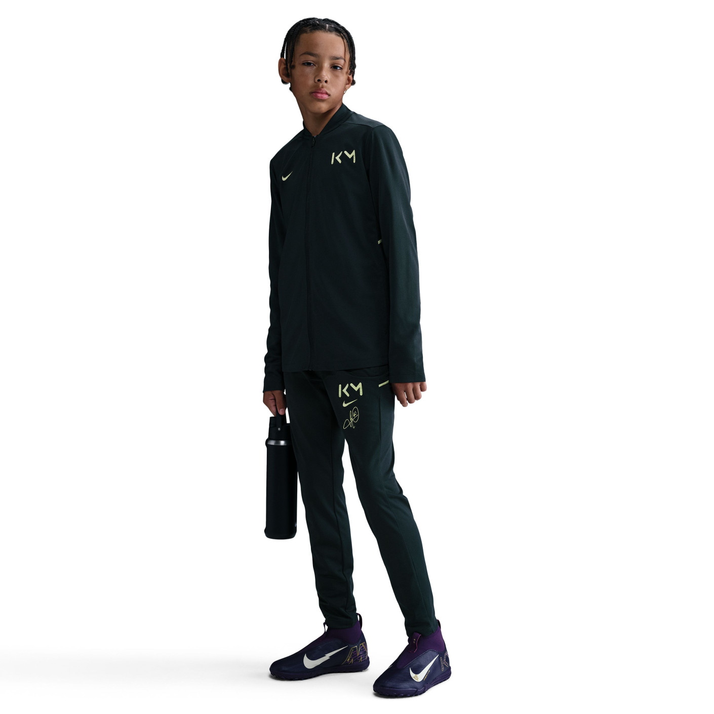 Nike Kylian Mbappé Academy Trainingspak Full-Zip Kids Donkergroen Lichtgroen