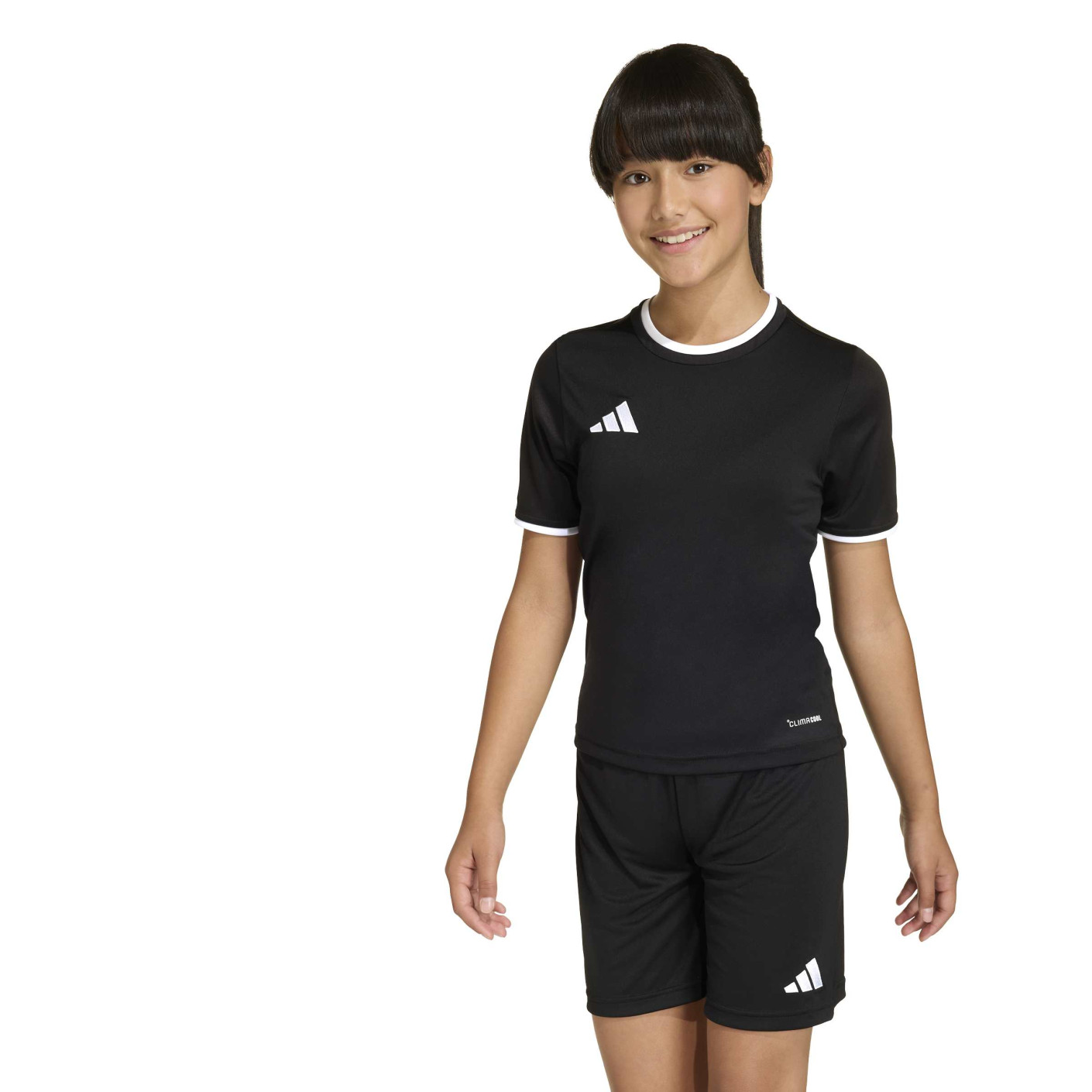 adidas Entrada 26 Kids Football Shirt Black White