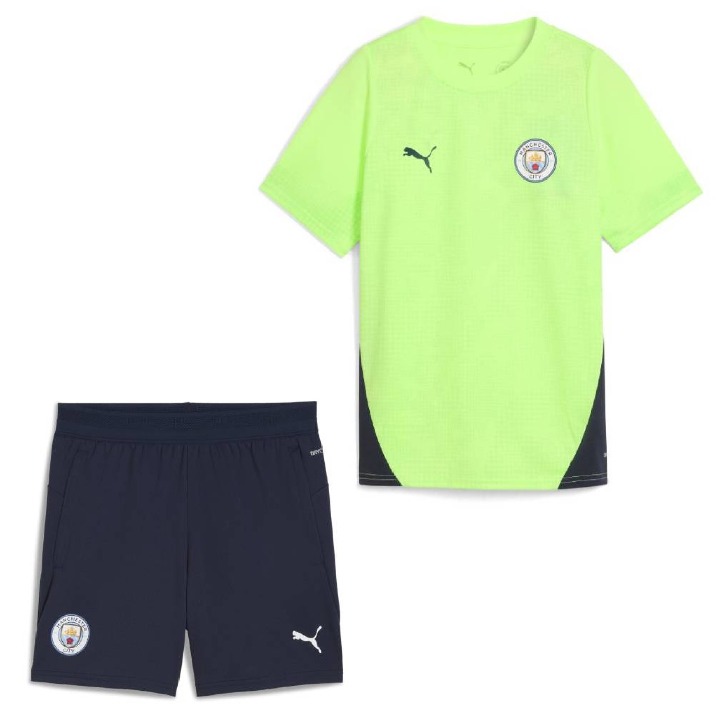 PUMA Manchester City Training Set 2025-2026 Kids Light Green Dark Blue