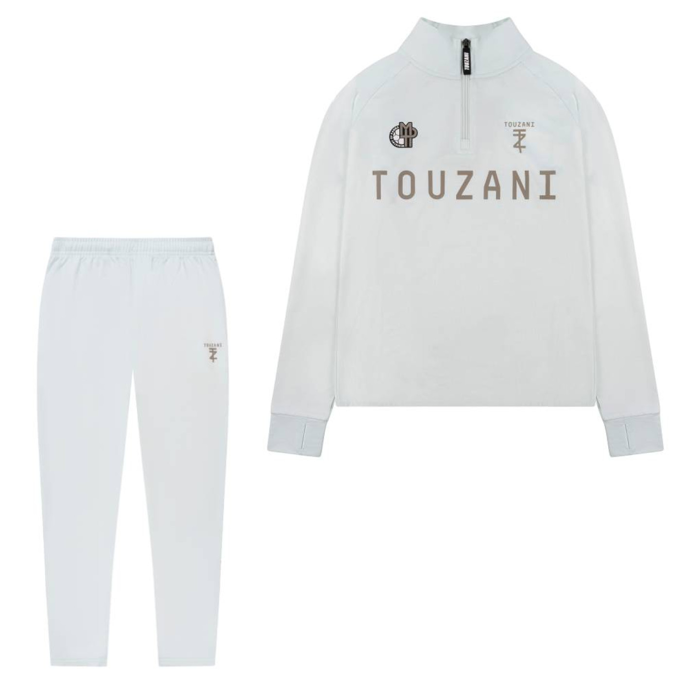 Touzani Platinum Bekko Trainingspak 1/4-Zip Kids Lichtblauw Wit