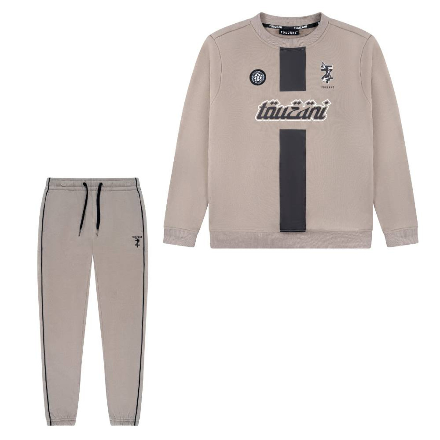 Touzani Chagoi Maruten Crew Trainingspak Kids Beige Zwart